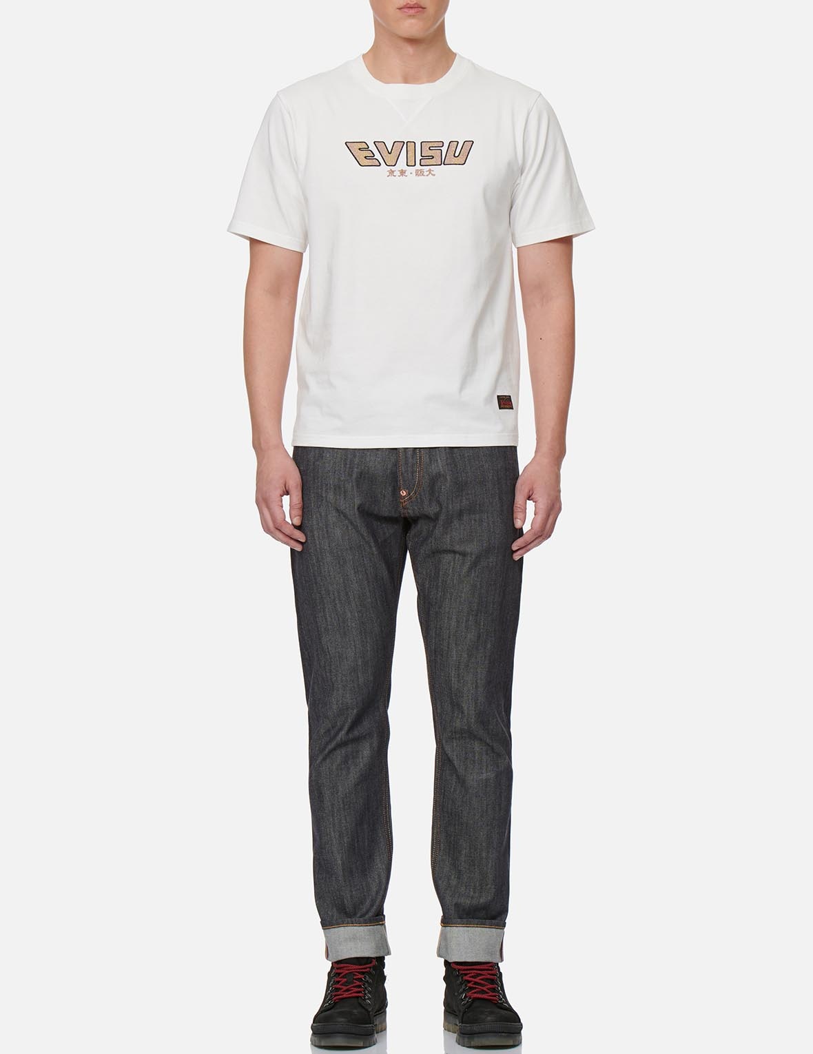 DAICOCK PRINT WITH EMBROIDERED KAMON CARROT FIT JEANS #2017 - 6