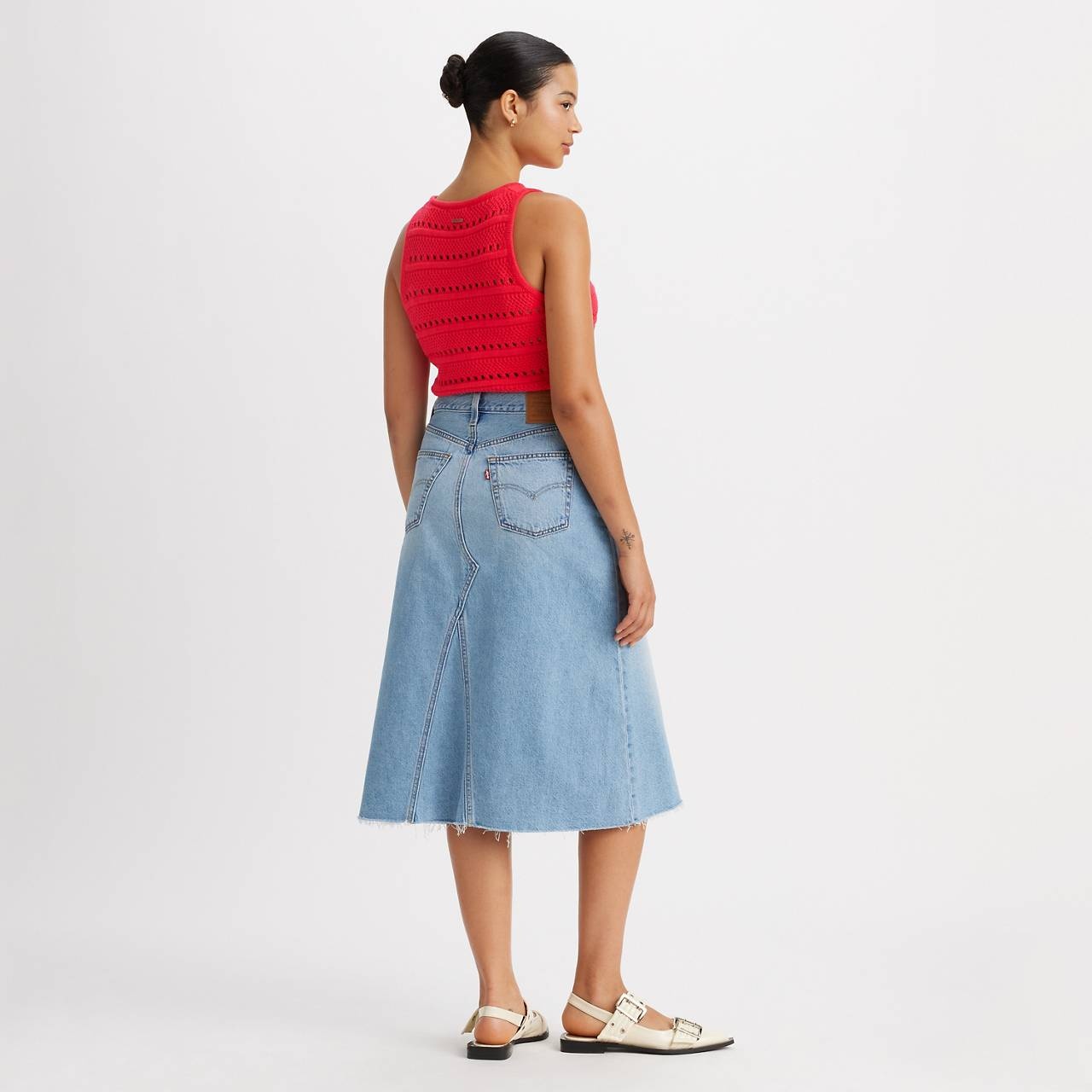 HIGH RISE A-LINE SKIRT - 5