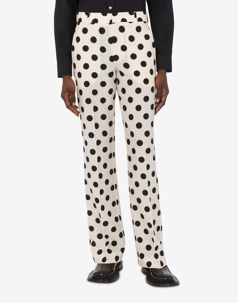 Moschino POLKA DOTS PRINTED WOOL PANTS outlook