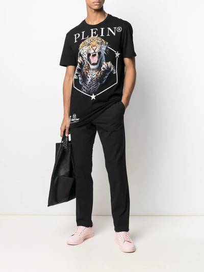 PHILIPP PLEIN logo-plaque straight leg chinos outlook