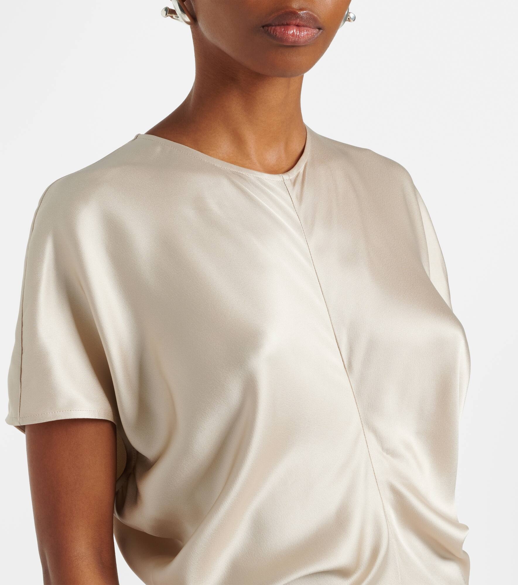 Bridal Slouch draped satin maxi dress - 4