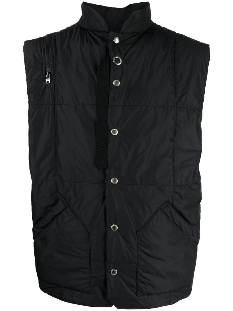 zip-detail padded gilet jacket 1