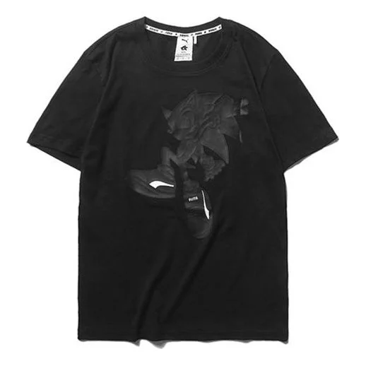 PUMA x SONIC Graphic Printed Short Sleeve TEE Black 598107-01 - 1