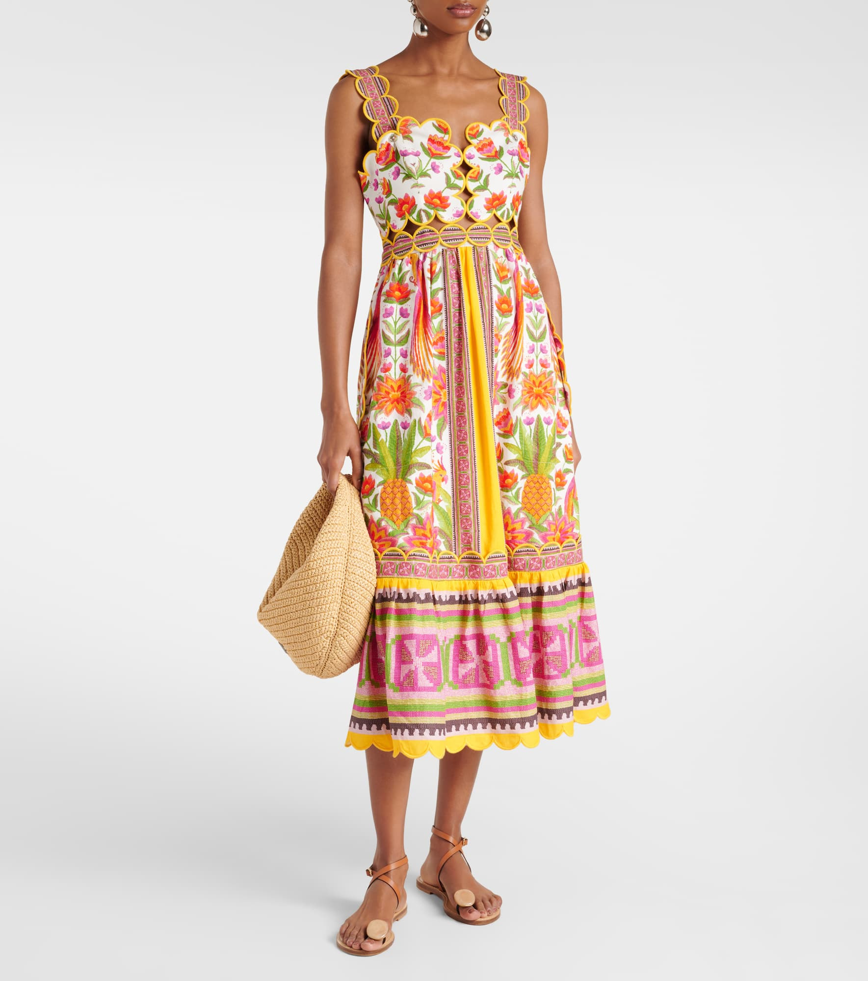 Floral linen-blend maxi dress - 2