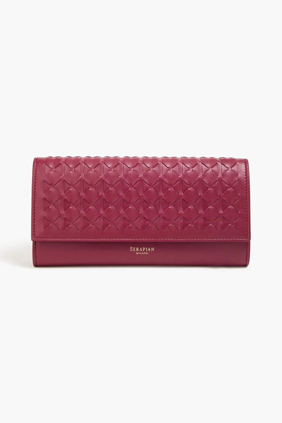 Mosaico woven leather continental wallet - 1