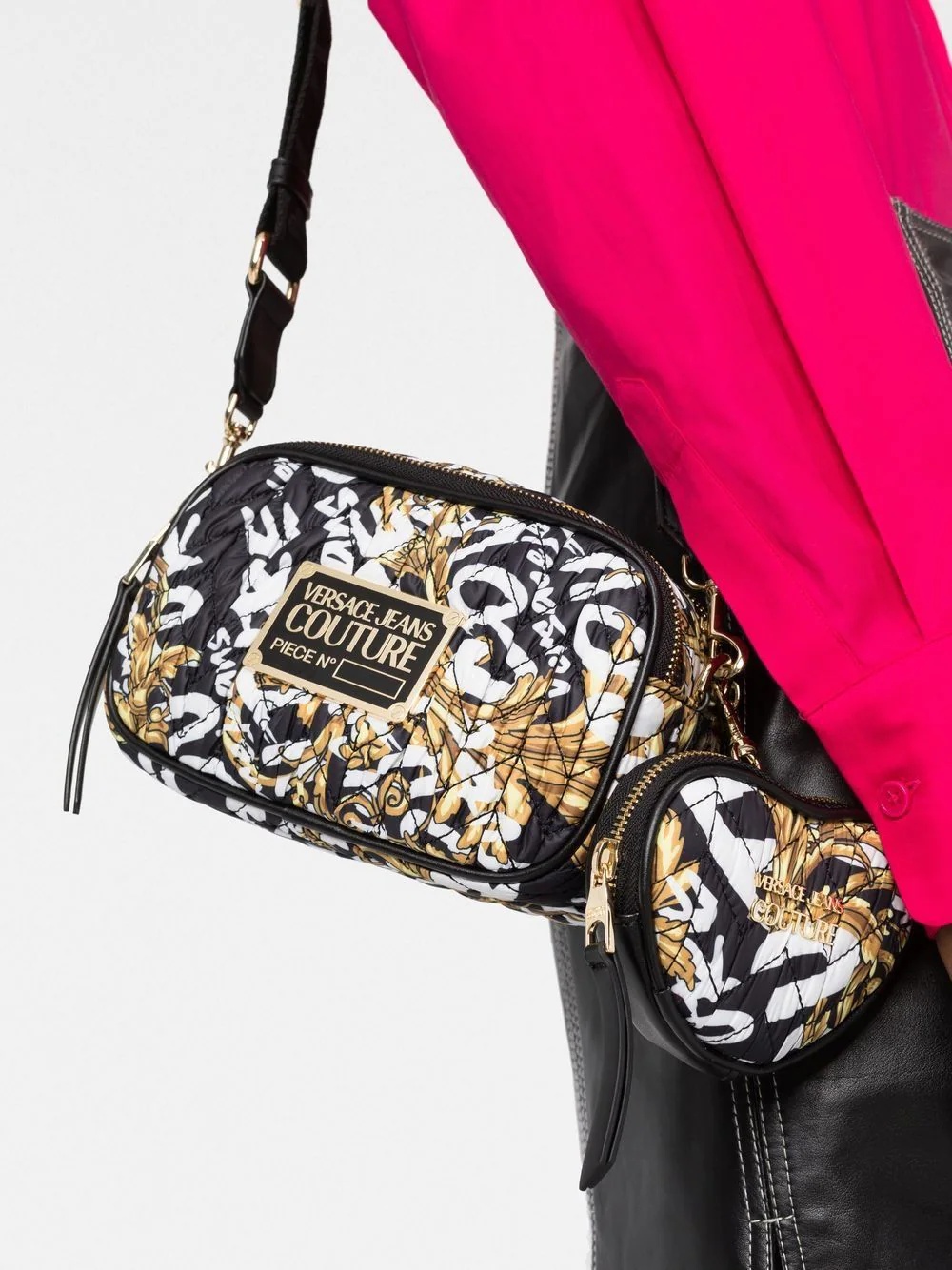 Barocco-print logo crossbody bag - 3