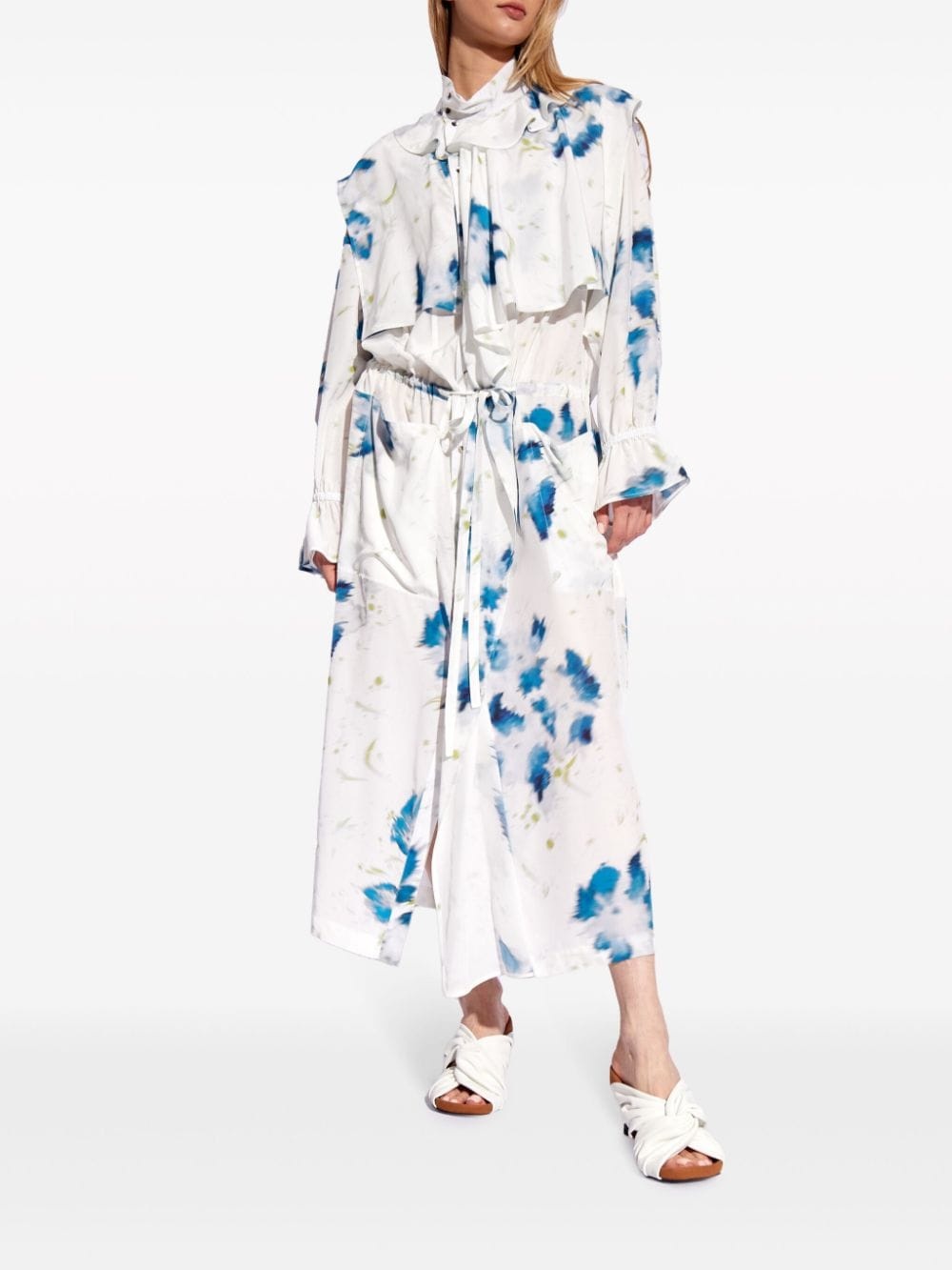 floral-print layered shirtdress - 2