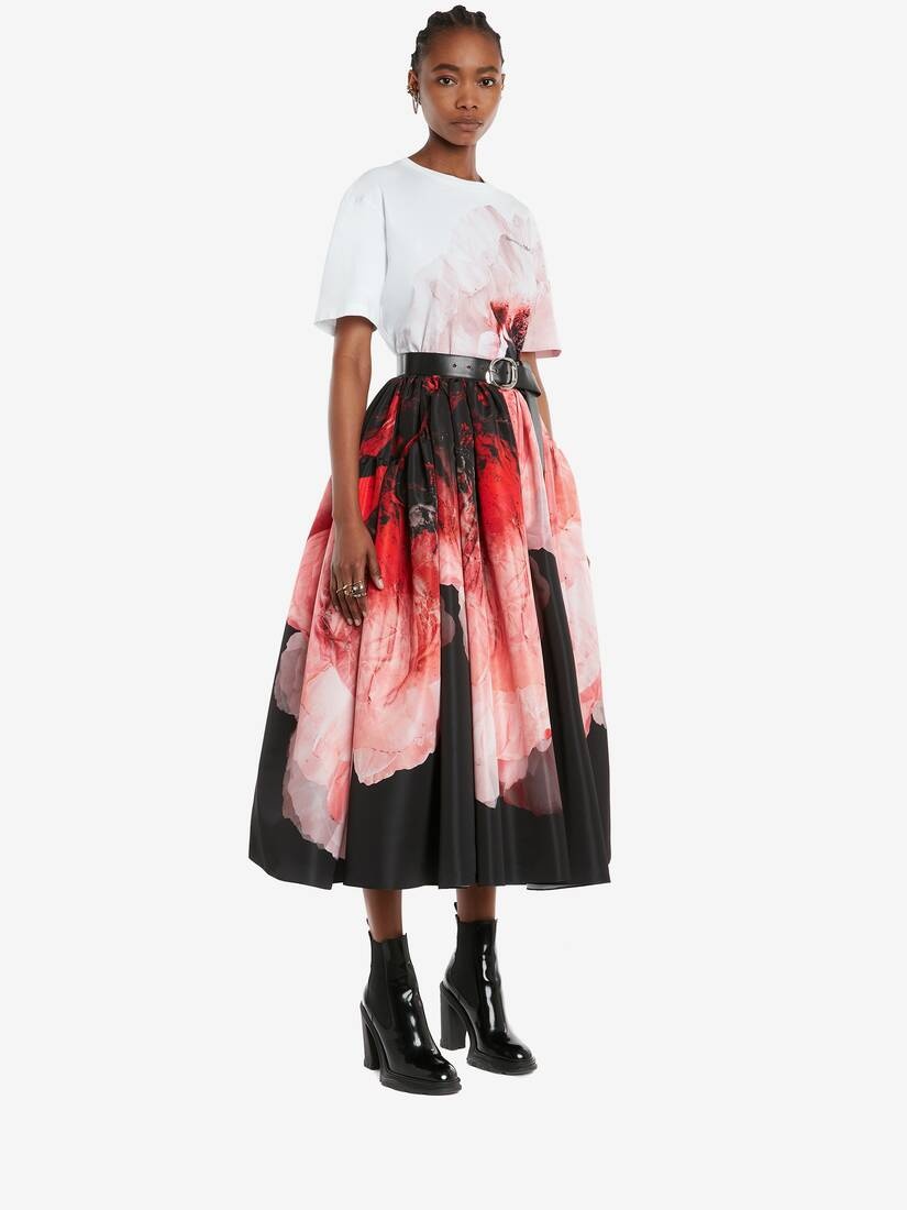 Anemone Print T-shirt in White/pink - 3