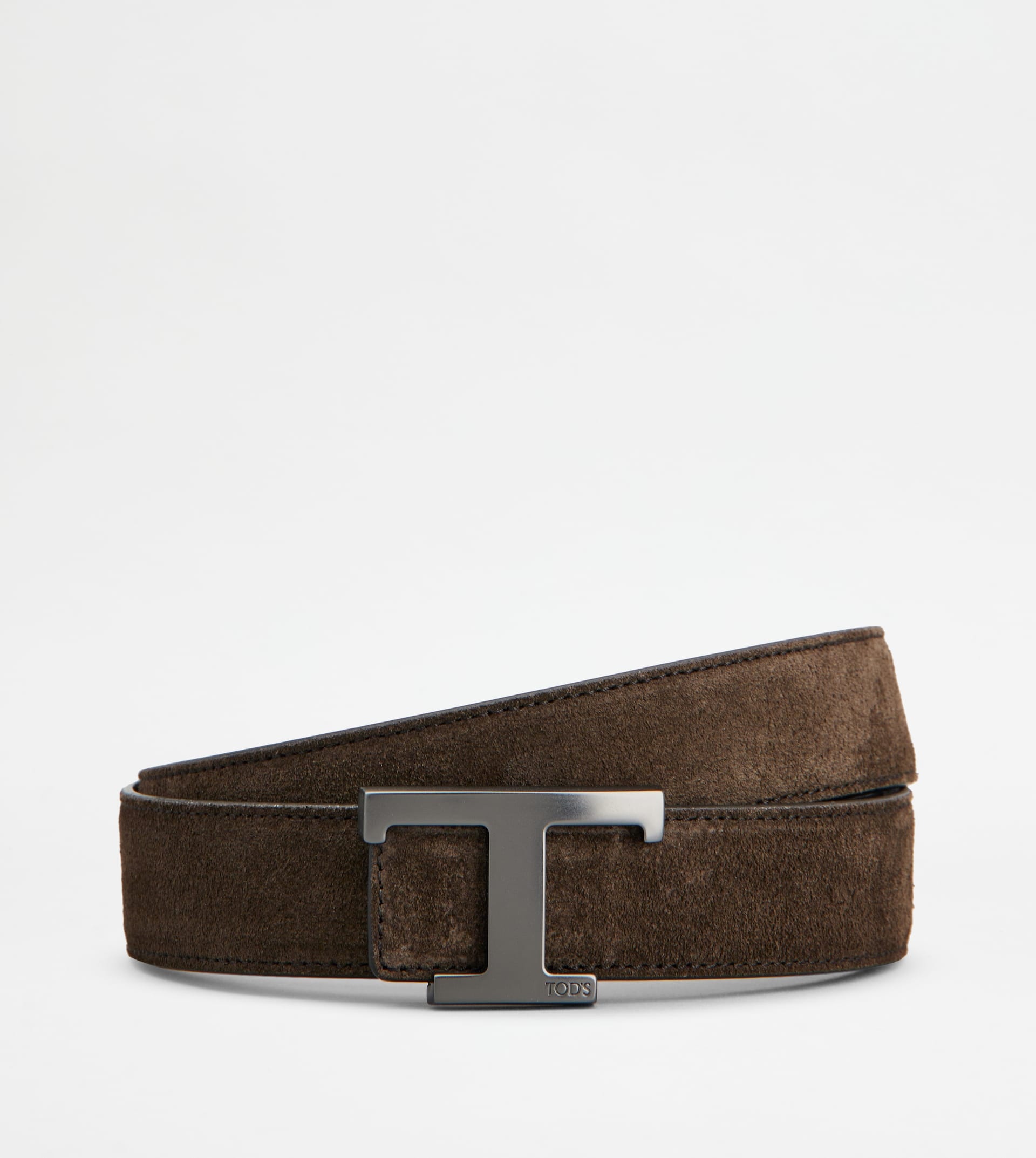 T TIMELESS REVERSIBLE BELT IN SUEDE - BROWN, BLACK - 1