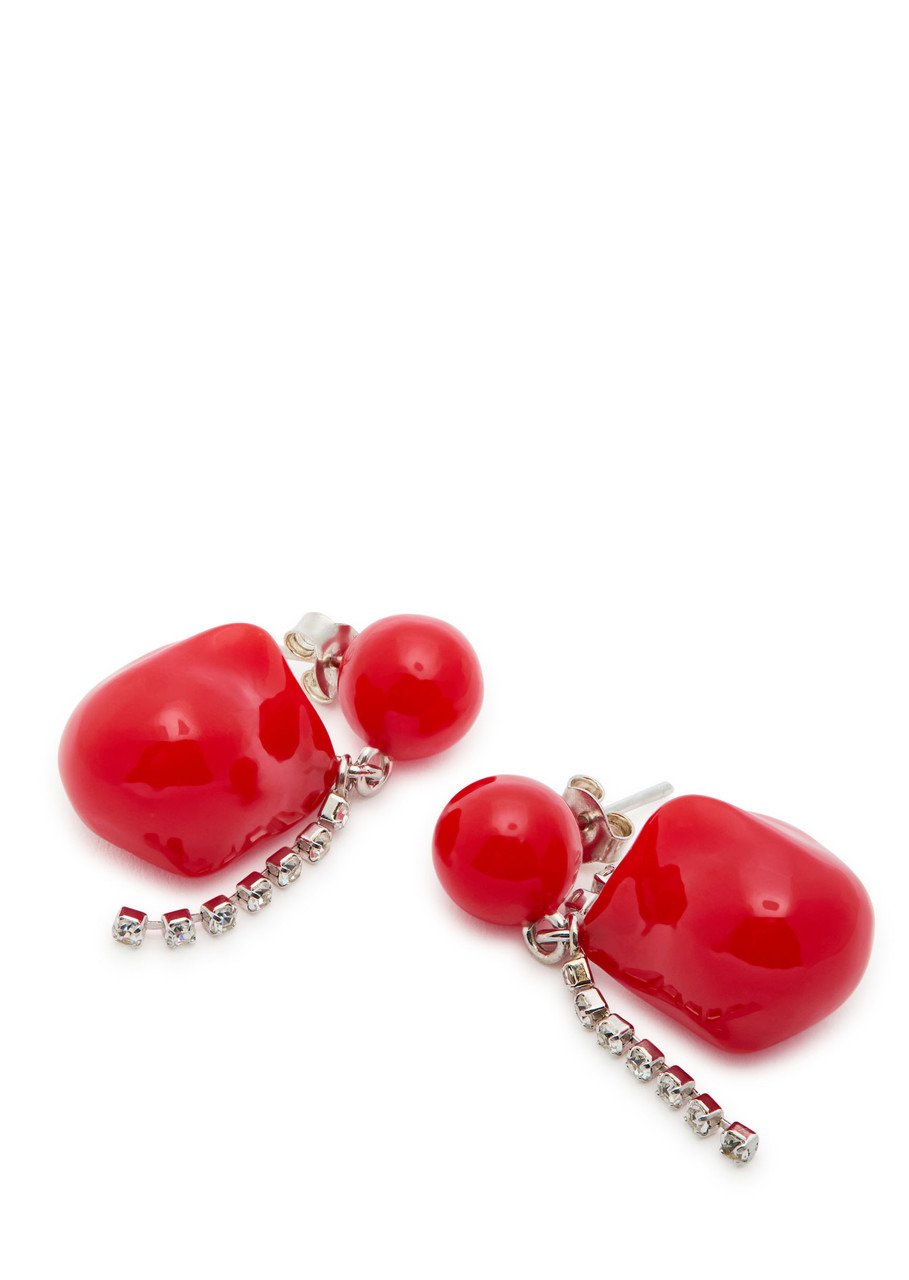 Completedworks Beaded Rhodium-plated Drop Earrings - 3