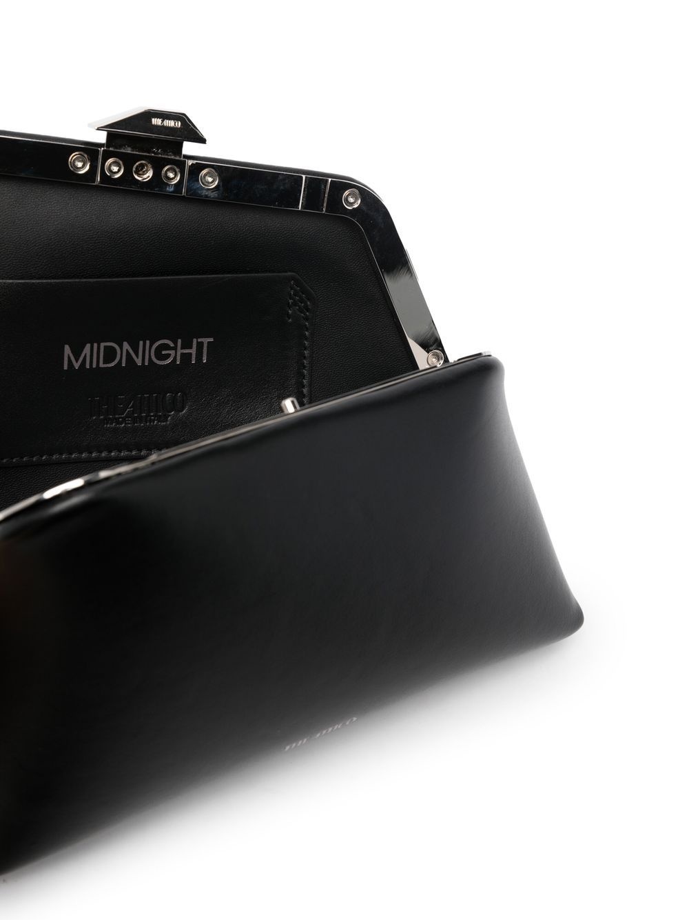 Midnight leather clutch bag - 5