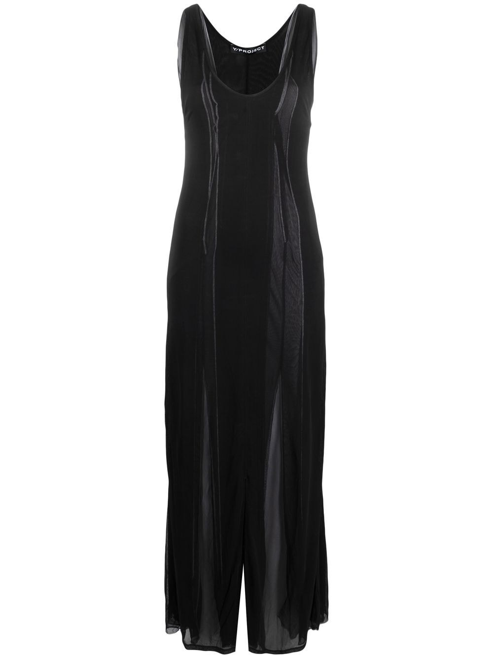 sheer sleeveless dress - 1