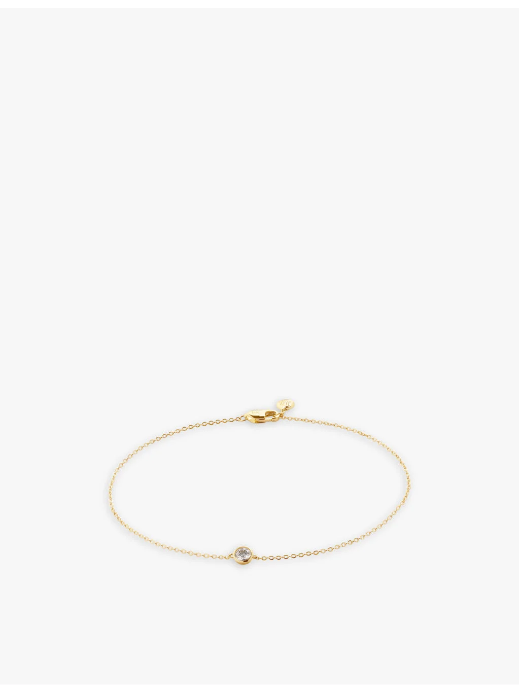14ct yellow-gold and 0.1ct lab-grown diamond bracelet - 1