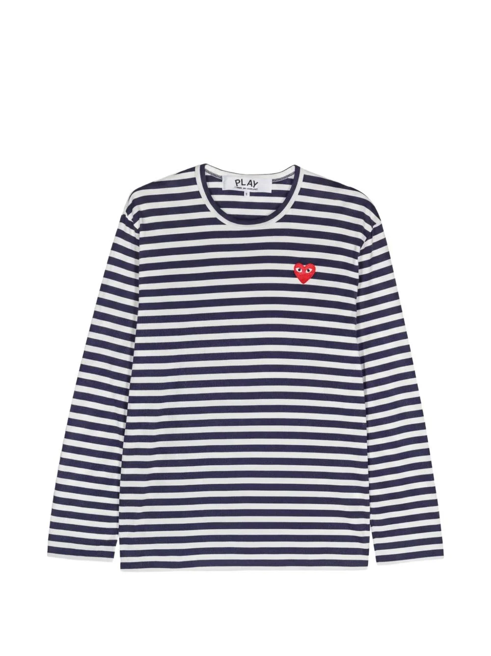 heart-patch striped T-shirt - 1