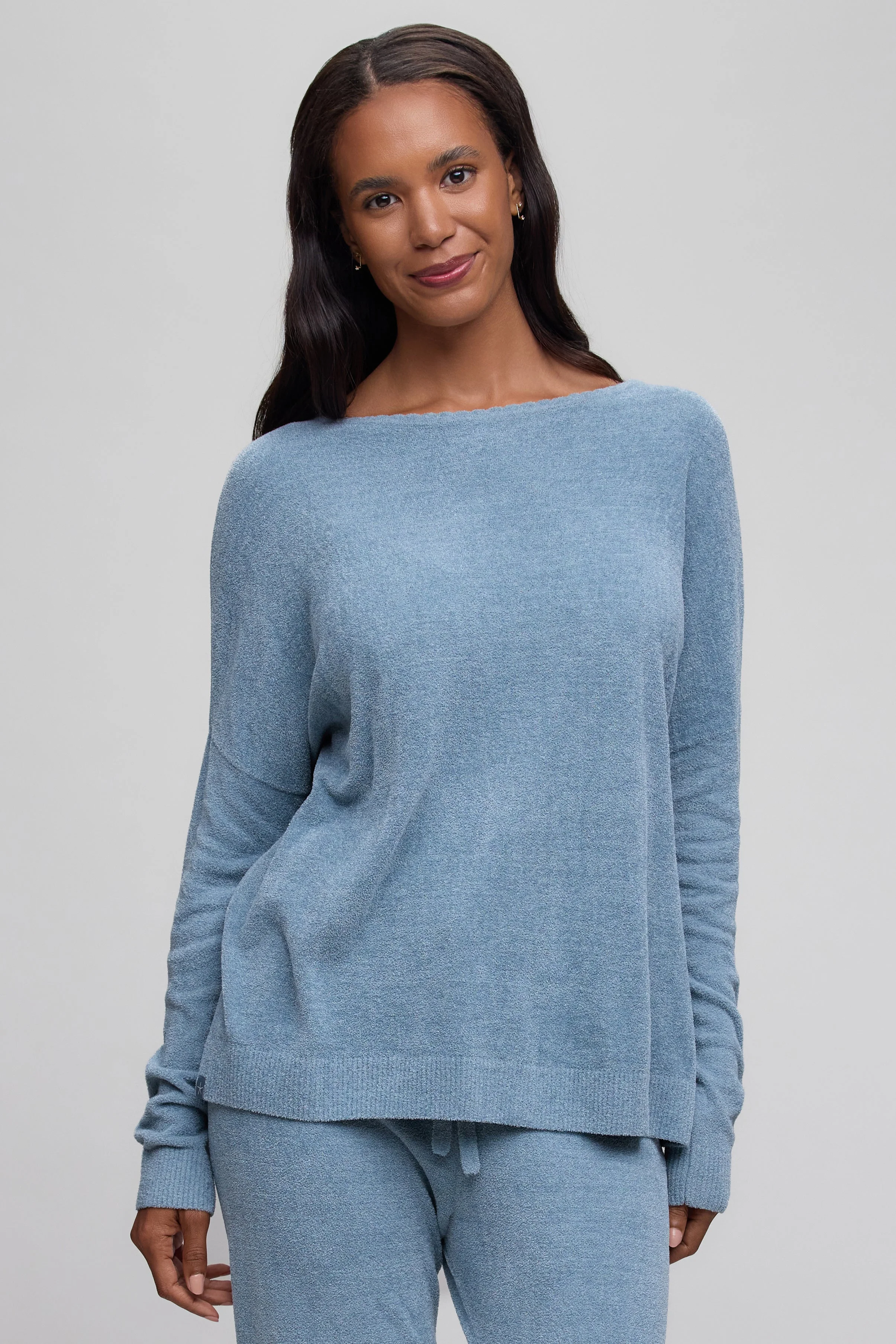 CozyChic Ultra Lite® Scallop Neck Slouchy Pullover - 1