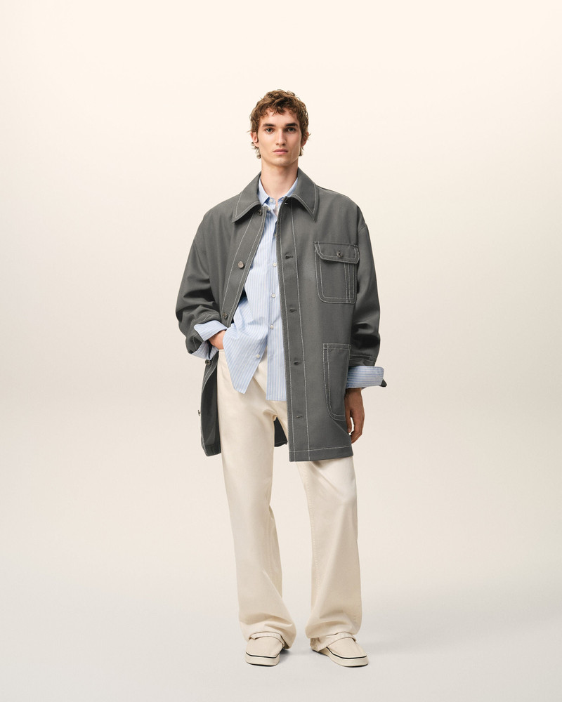 AMI Paris GREY NEW WOOL WORKER JACKET outlook