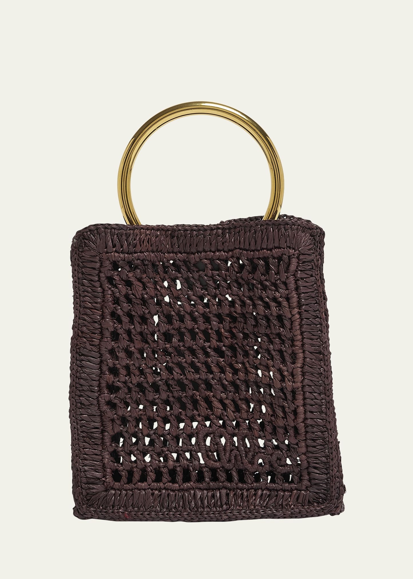 Summer Banana Tote Bag in Crochet Paper and Leather - 1