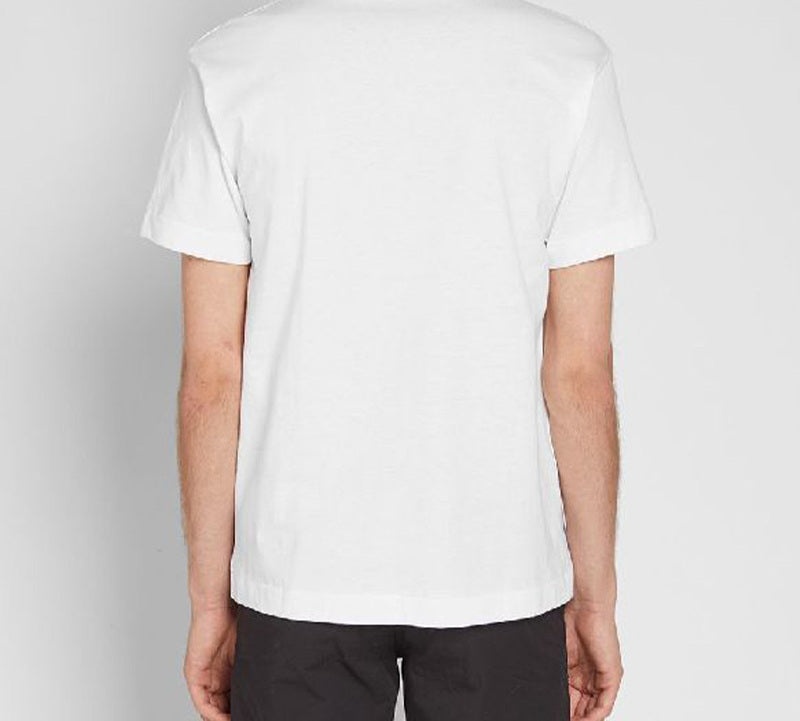 COMME des GARCONS PLAY Long Heart Printing Short Sleeve 'White Red' AZ-T224-051-1 - 3