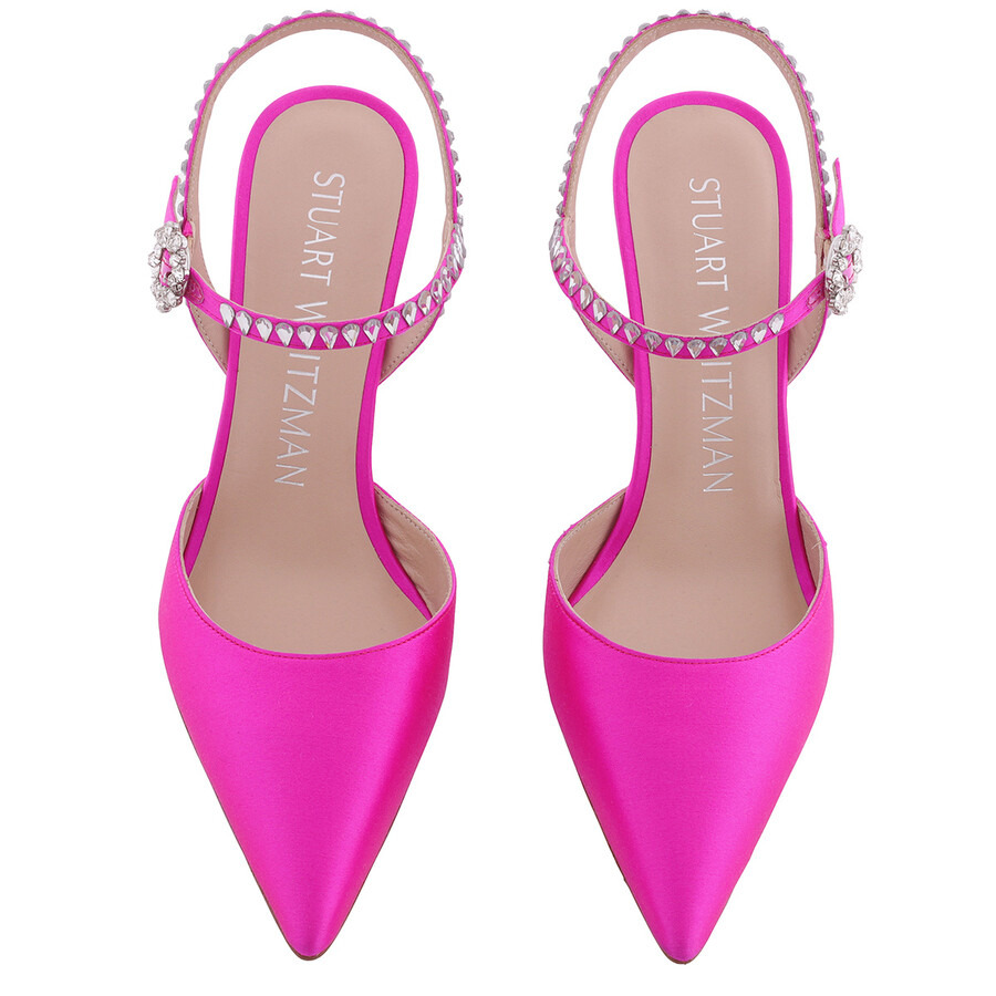 Stuart Weitzman Ladies Flamingo Gemcut 100 Ankle Strap Pump - 3