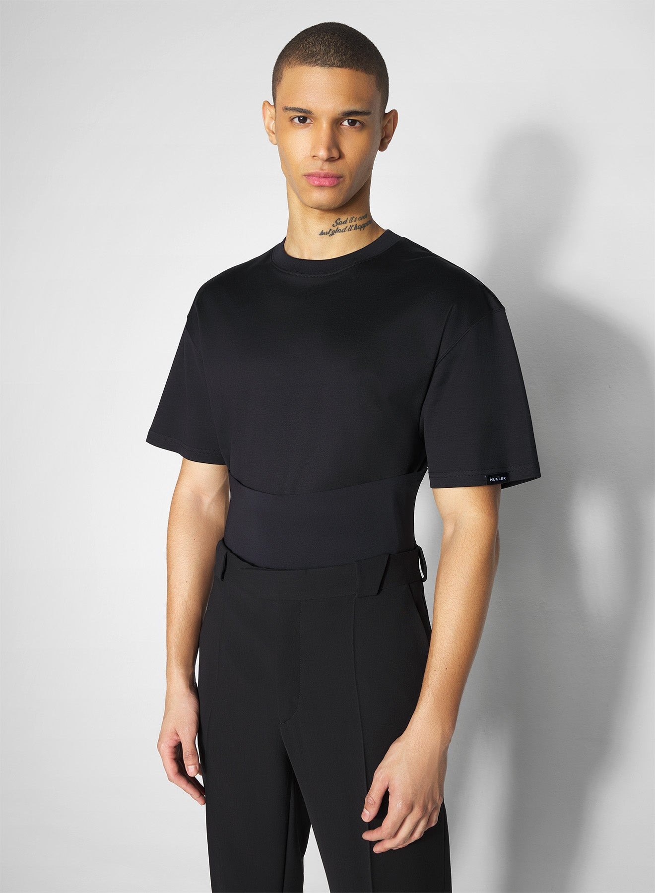 black boxy corset t-shirt - 1