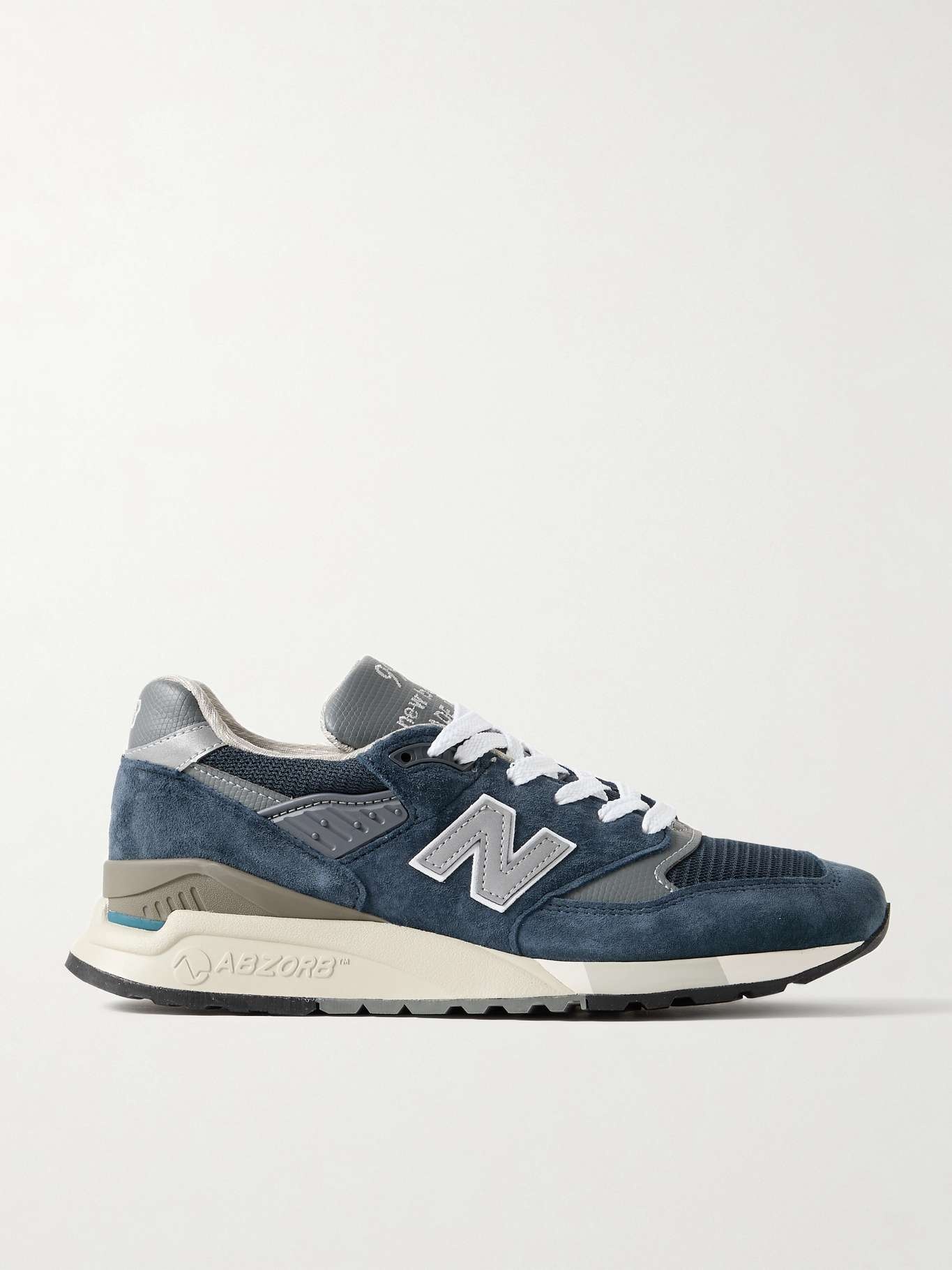 998 Core rubber-trimmed leather, mesh and suede sneakers - 1