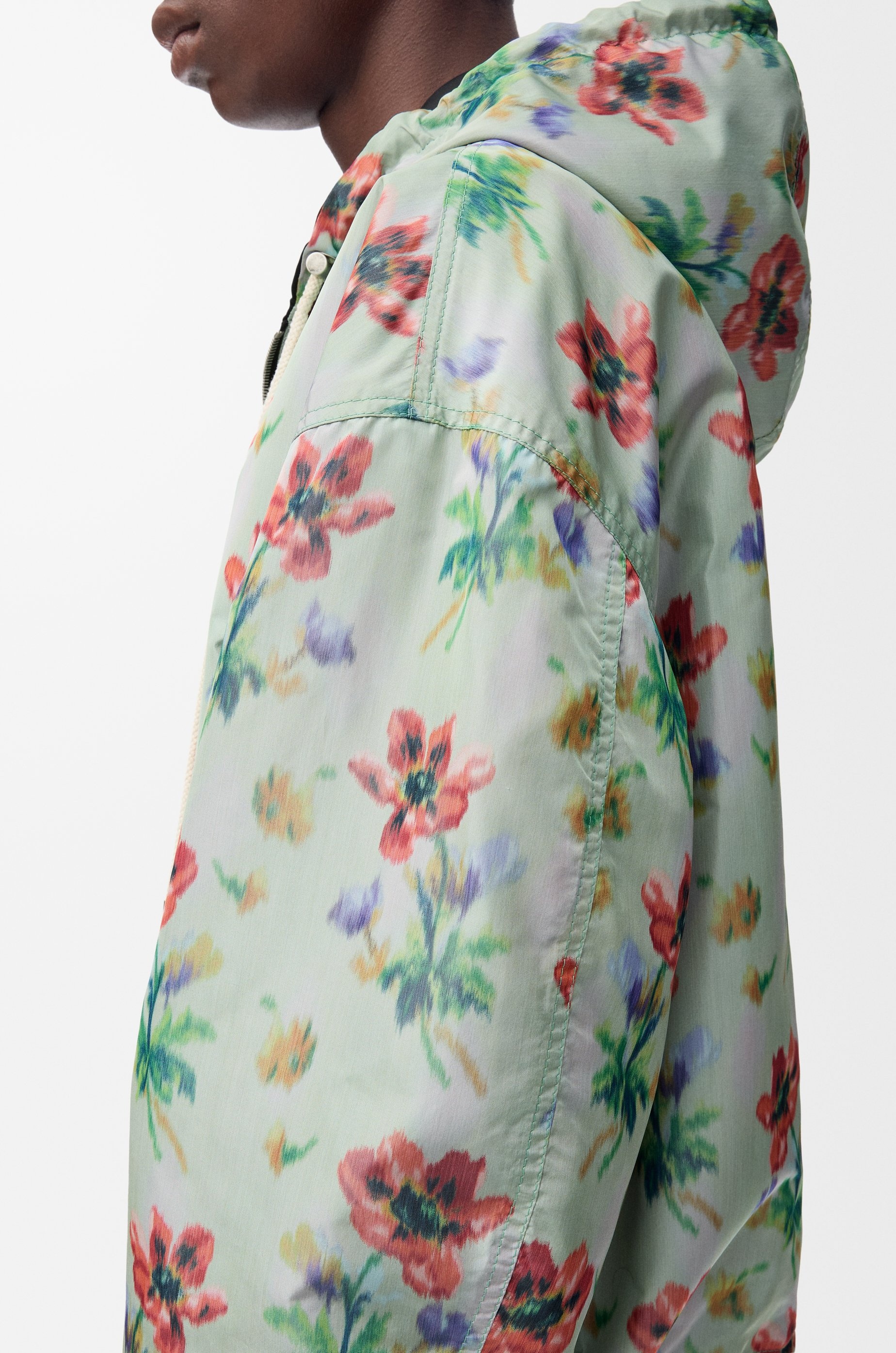 Hooded jacket in polyester and silk - 6
