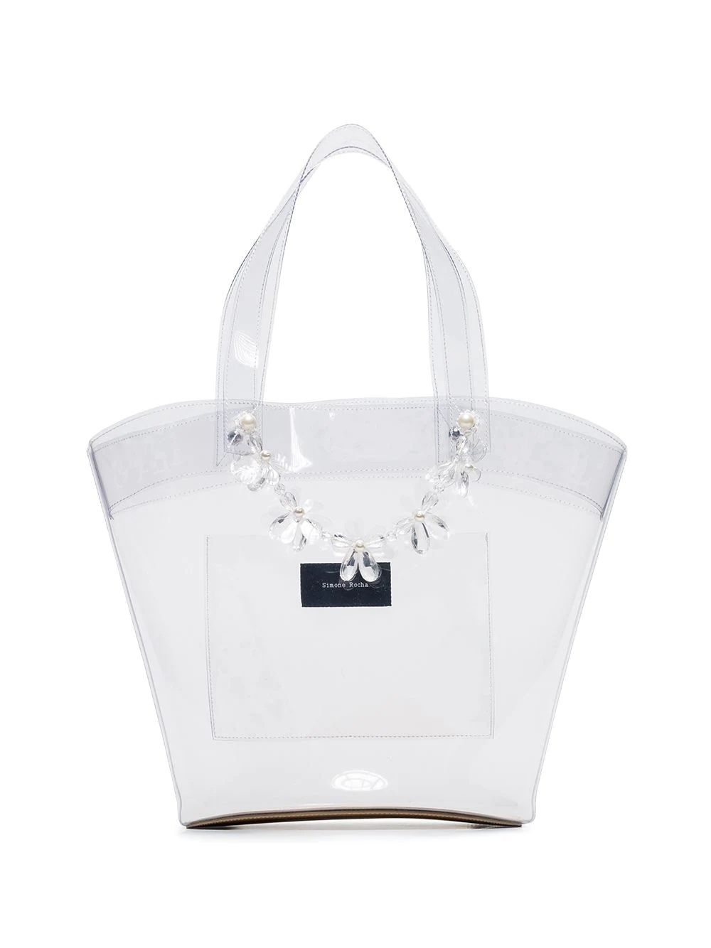 transparent beaded PVC tote bag - 1