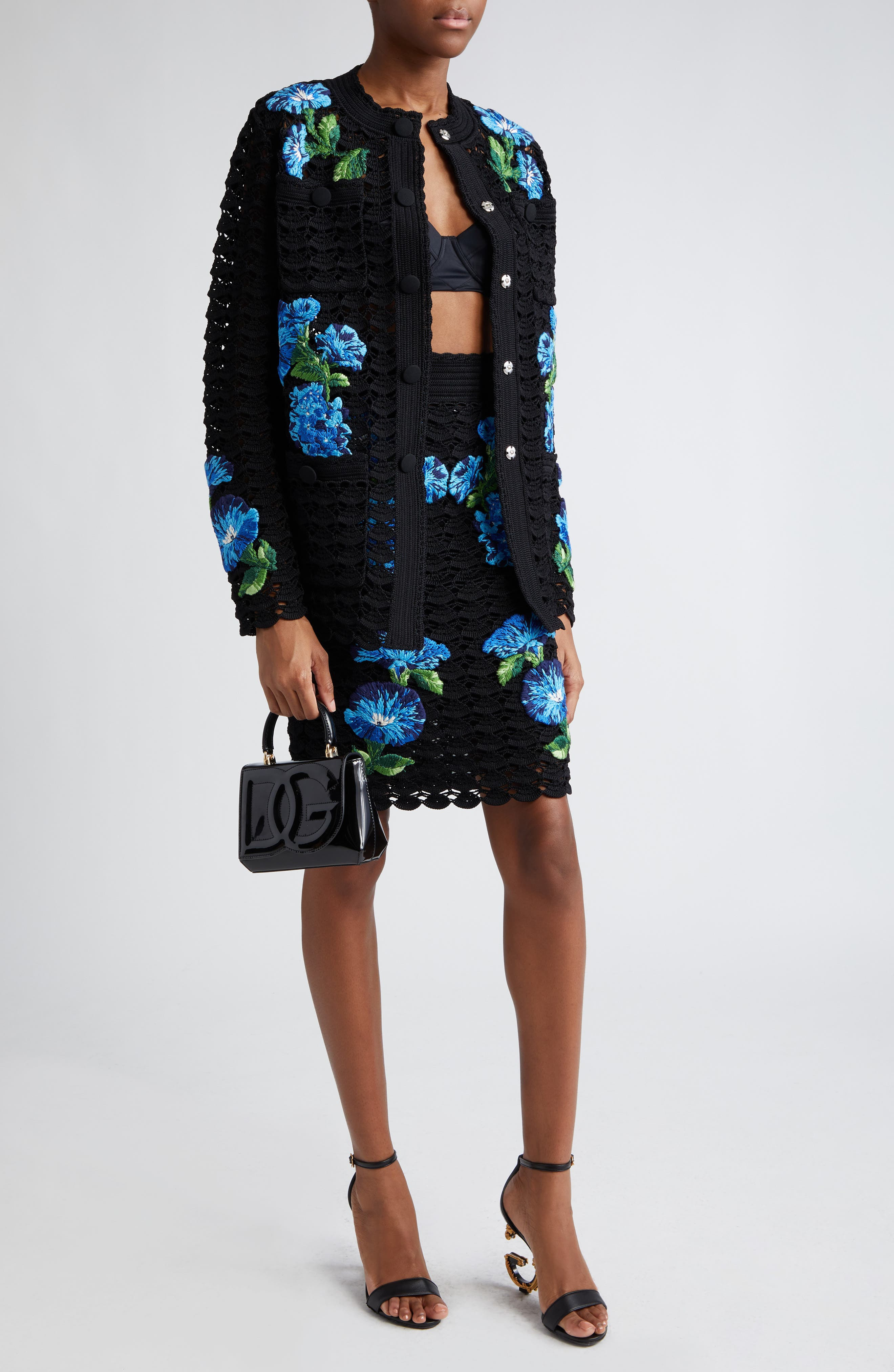 Bluebell Floral Embroidered Crochet Skirt - 2