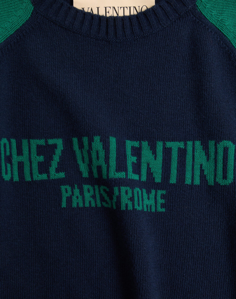WOOL AND COTTON SWEATER WITH CHEZ VALENTINO JACQUARD PATTERN 7