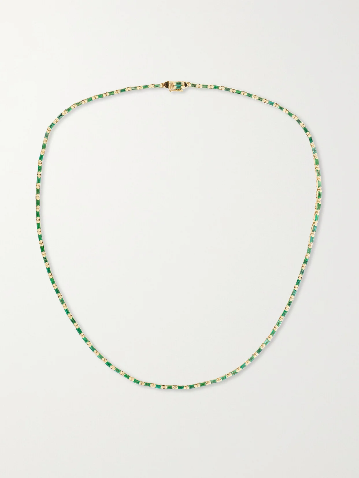 18-karat Gold Emerald Tennis Necklace - 1