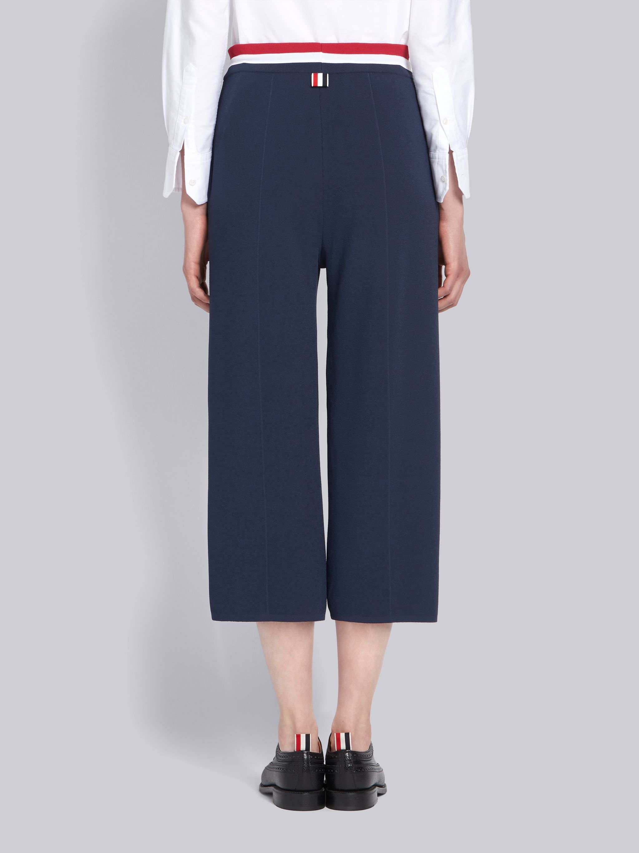 Navy Viscose Elite Pin Tucket Cropped Pant - 3