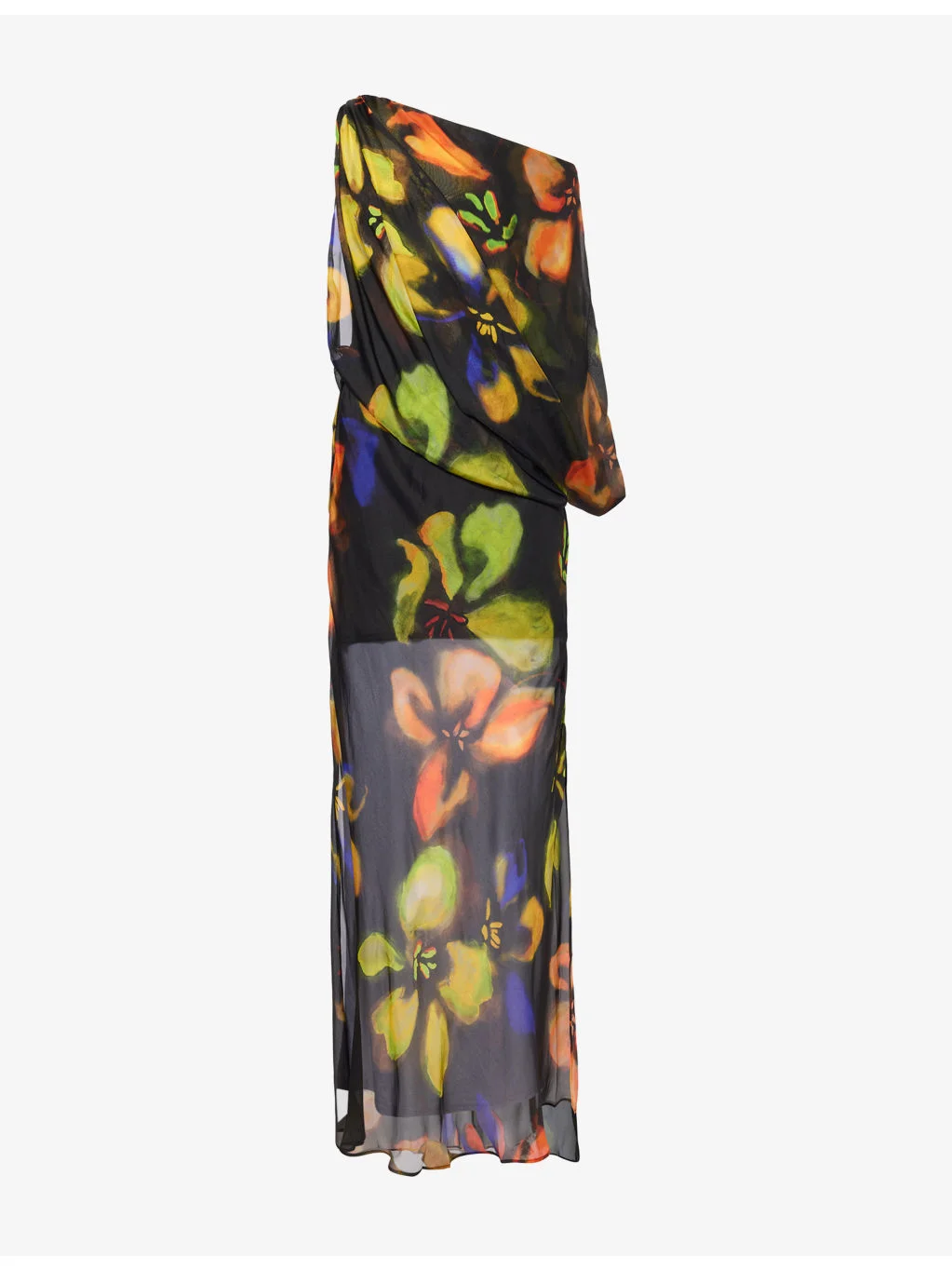 Arisa Printed Draped Woven Maxi Dress - 1