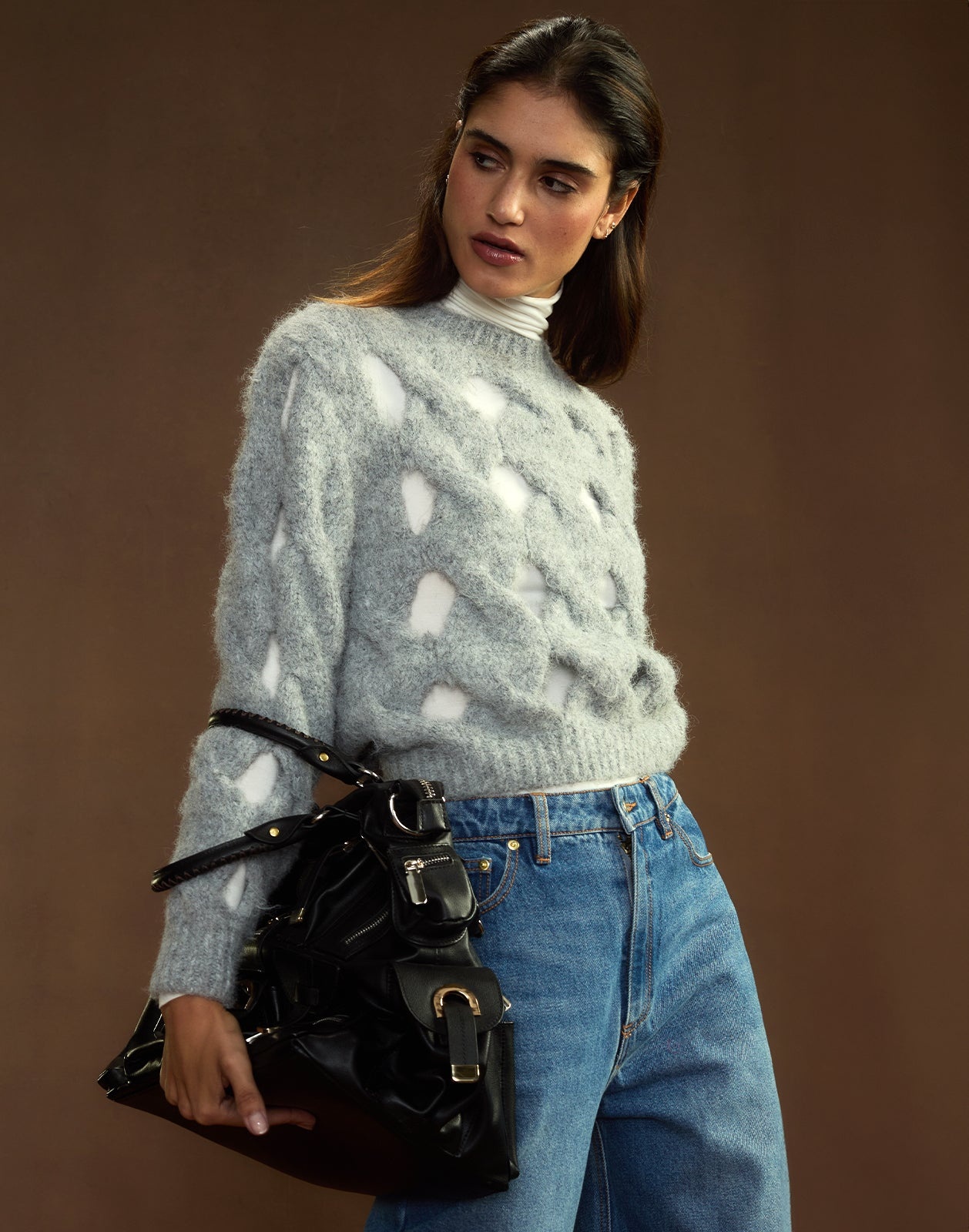 Open Knit Sweater - 1