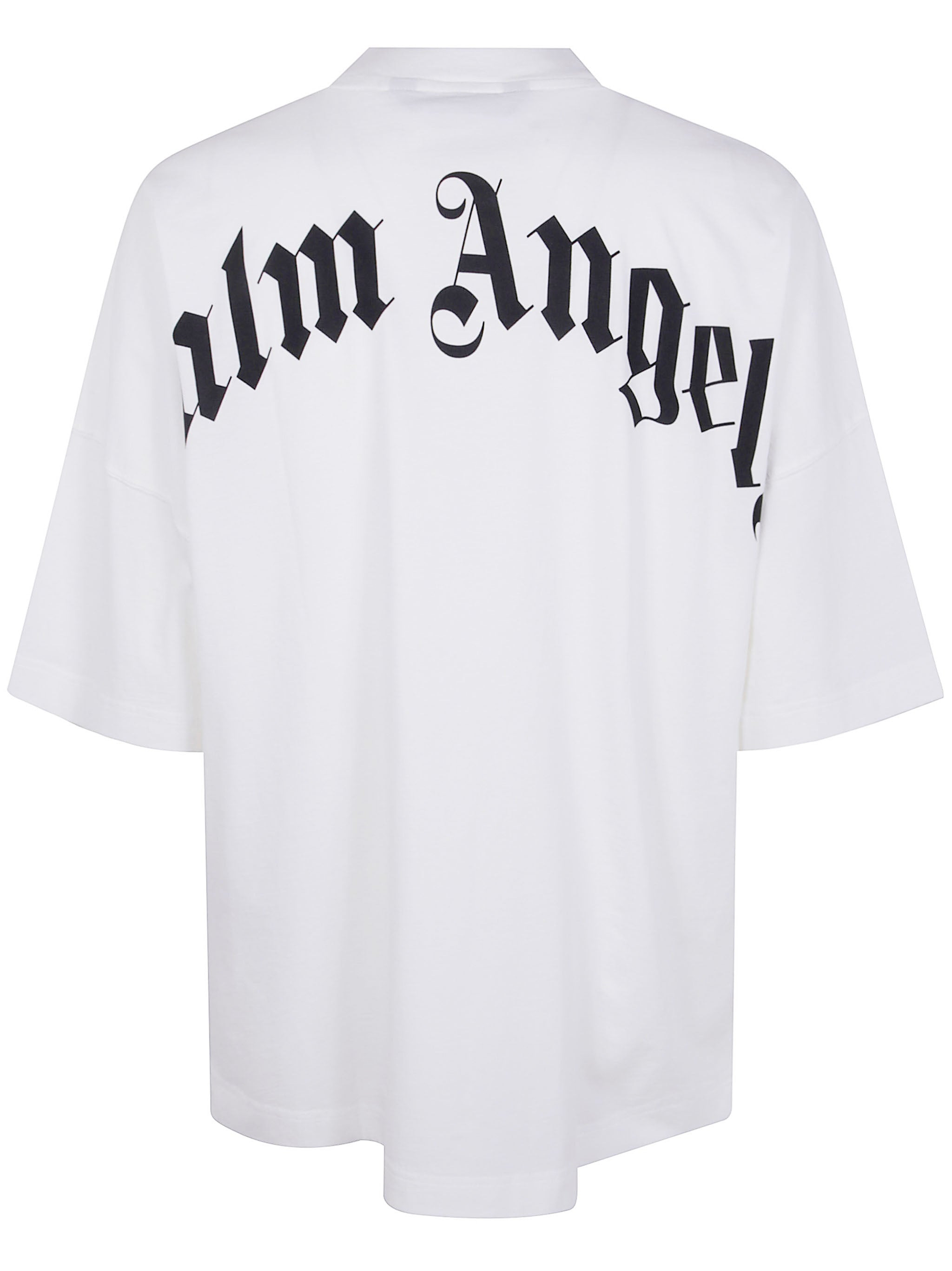Palm Angels Men "Back Curved Logo Oversized" Short Sleeves T-Shirt - 4