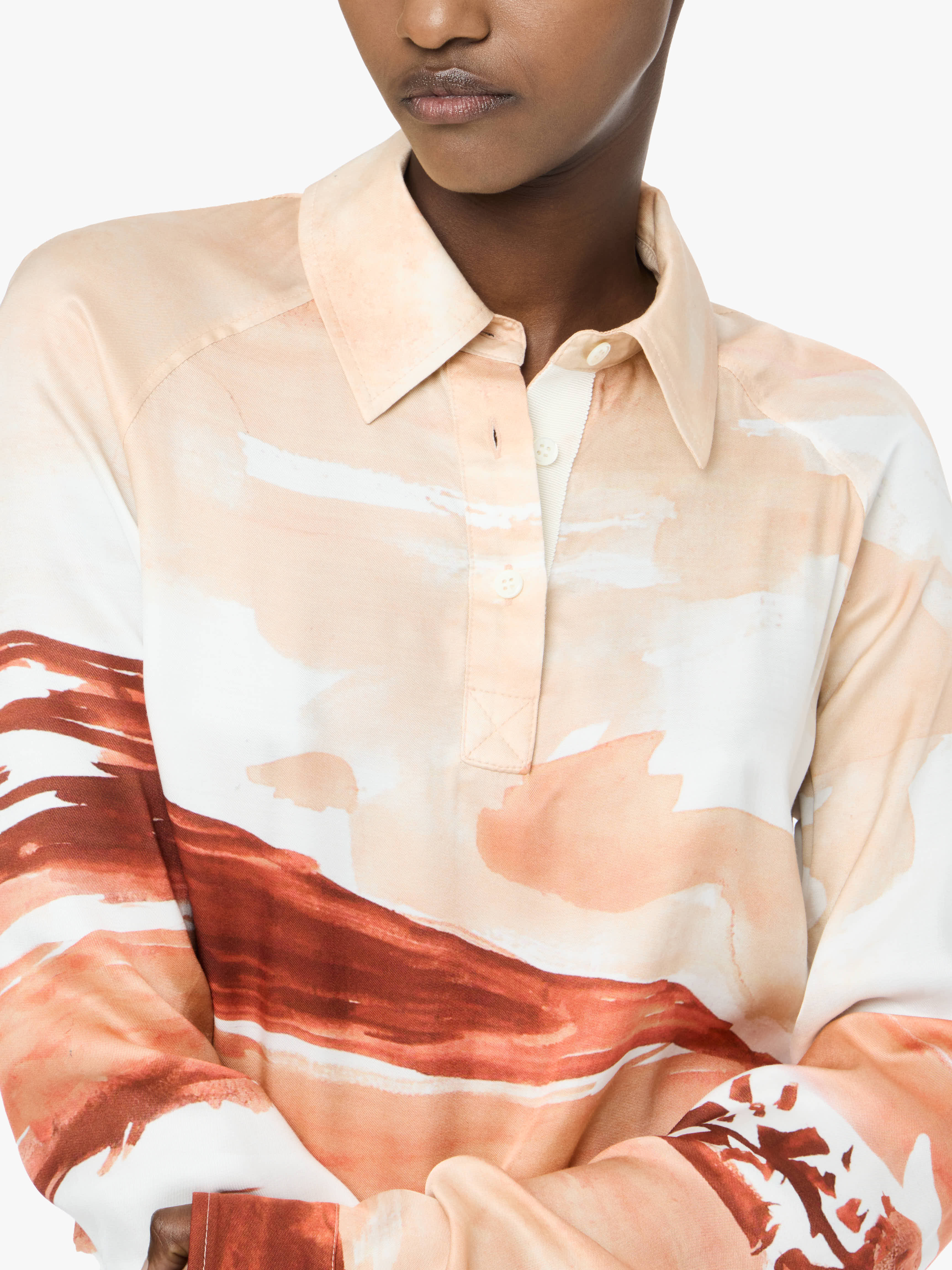 LONG SLEEVE POLO TOP - 4