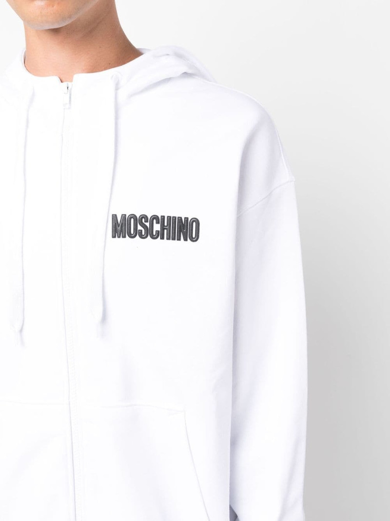 teddy-print cotton hoodie 5
