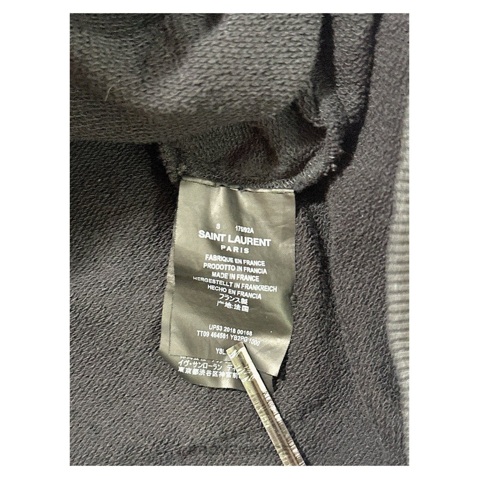 Saint Laurent Paris SLP Logo Hoodie - Black S - 9