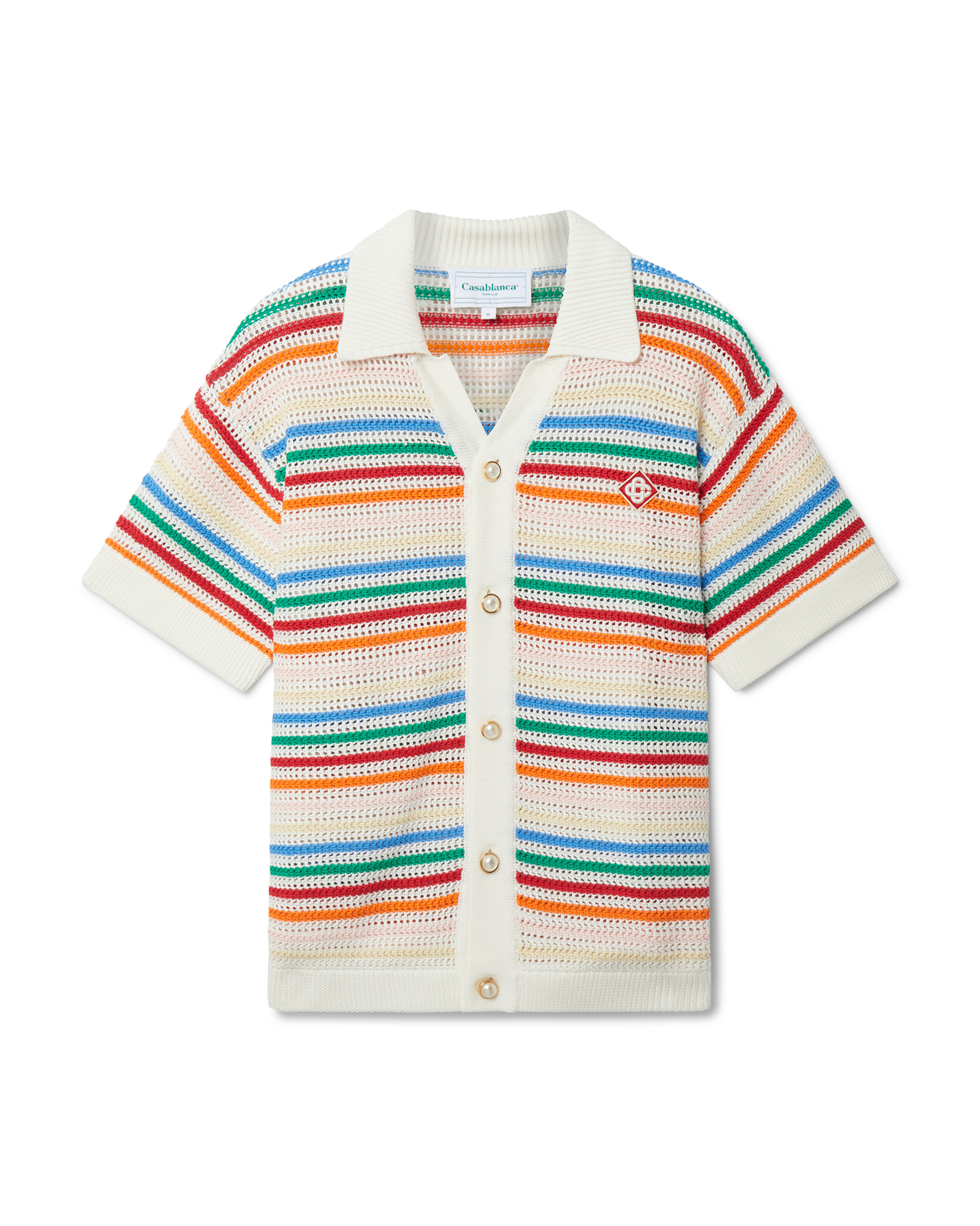 Rainbow Striped Crochet Shirt - 1