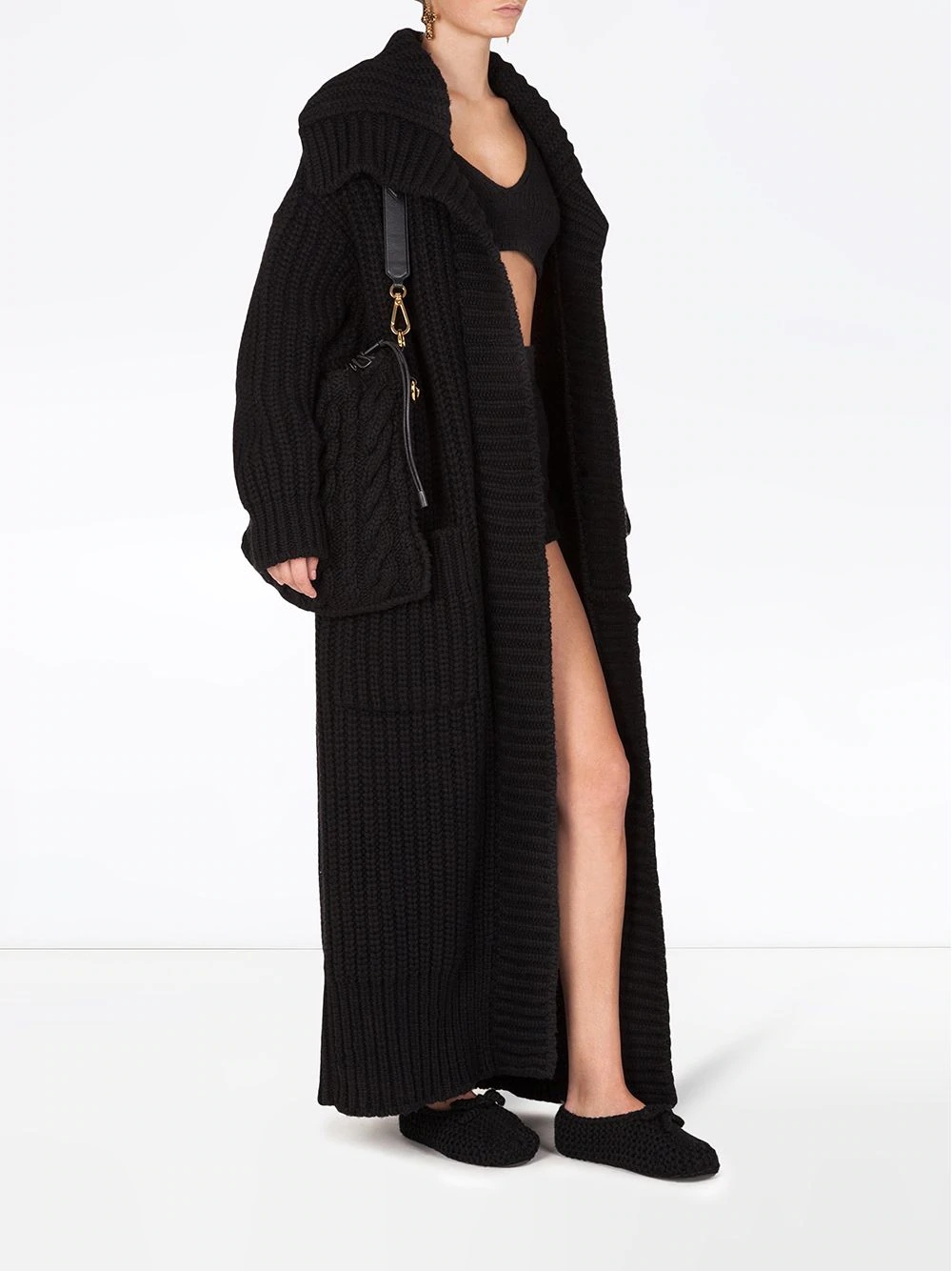 ribbed knit cardi-coat - 2