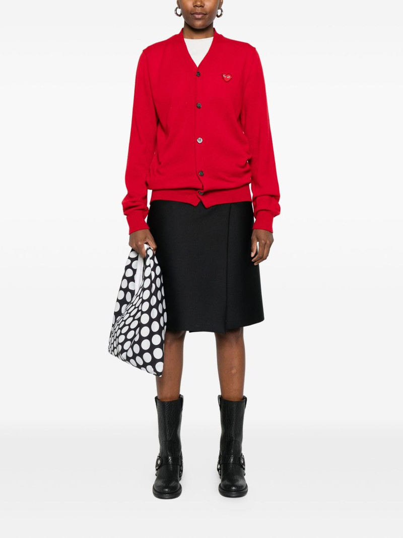 Comme des Garçons PLAY hear-emblem rhinestone-embellishment cardigan outlook