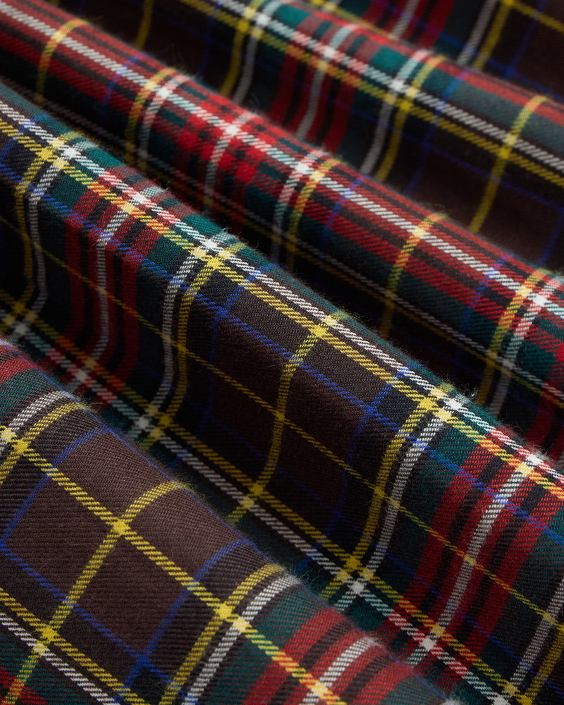 MADE-IN-USA BLACK STEWART TARTAN FLANNEL SPORT SHIRT - CLASSIC FIT 4