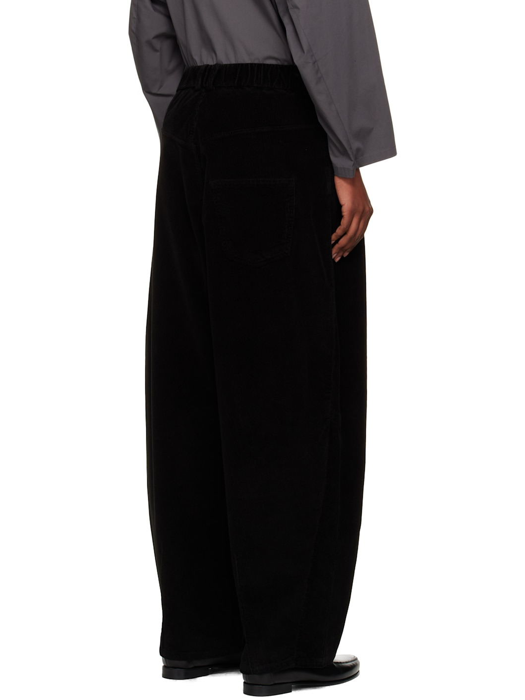 Black Corduroy Baggy Trousers - 3