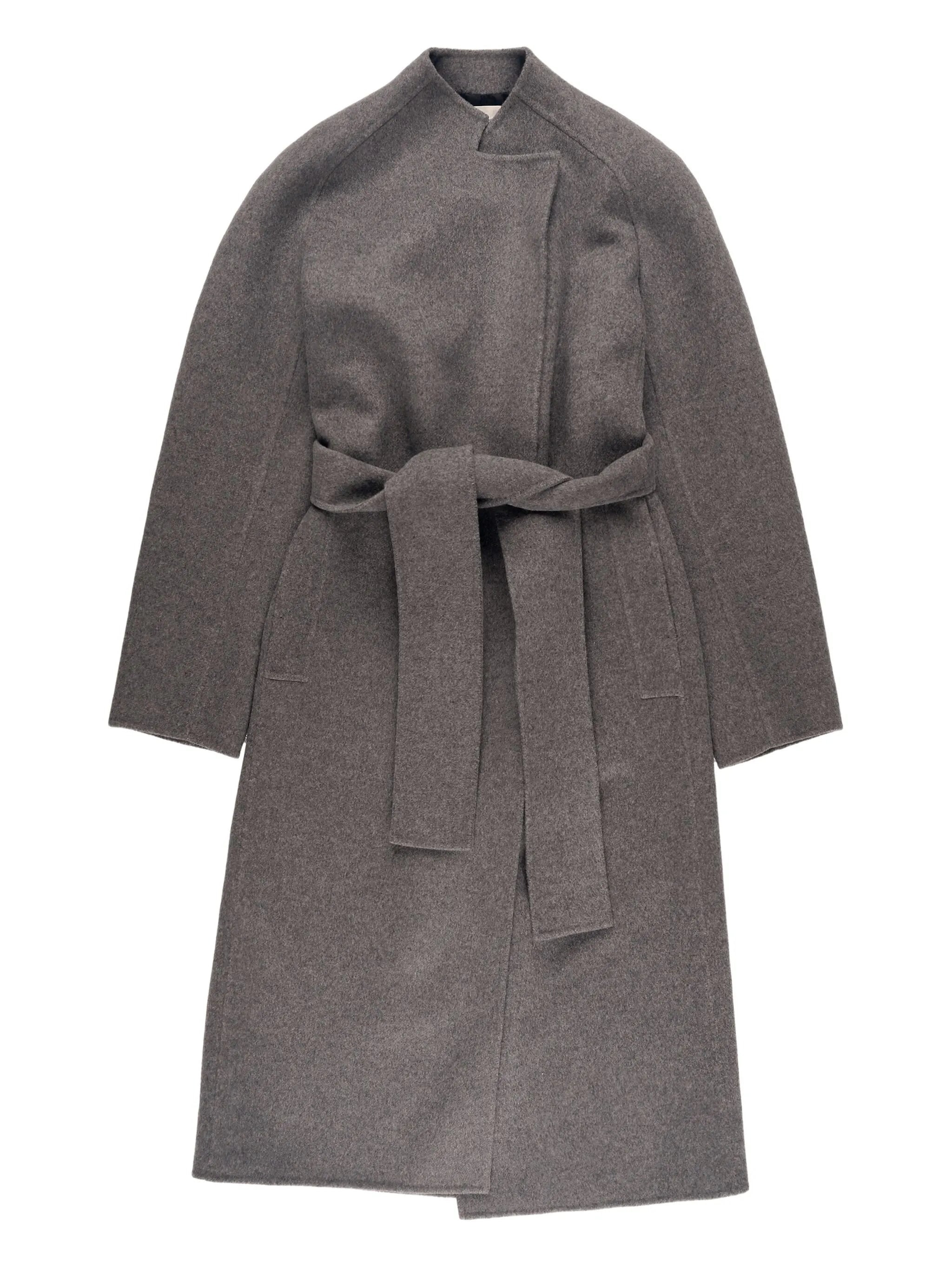 belted wool single-breasted coat - 1