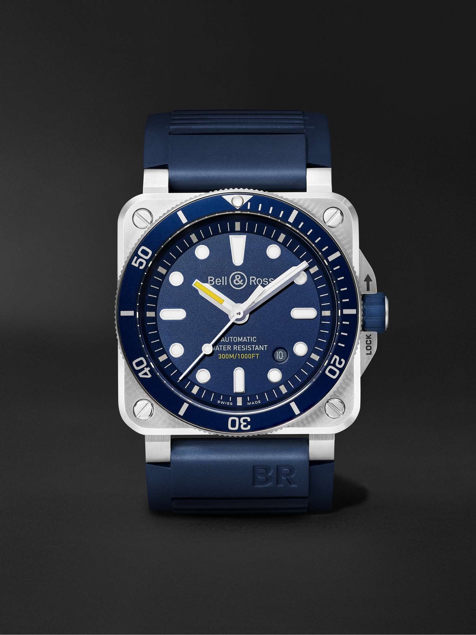 BR 03-92 Diver Blue Automatic 42mm Stainless Steel and Rubber Watch, Ref. No. BR0392-D-BU-ST/SRB - 1