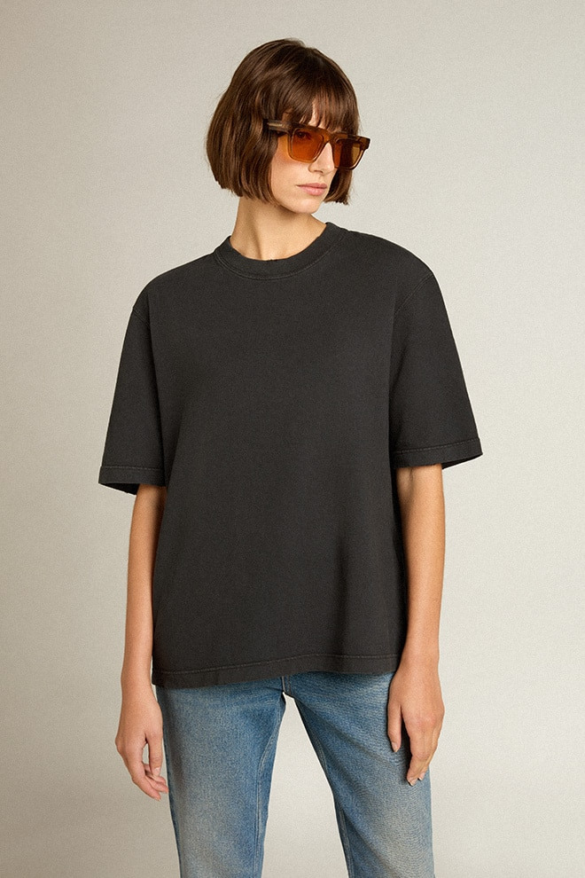T-shirt in washed black with reverse logo on the back - Asian fit - 5
