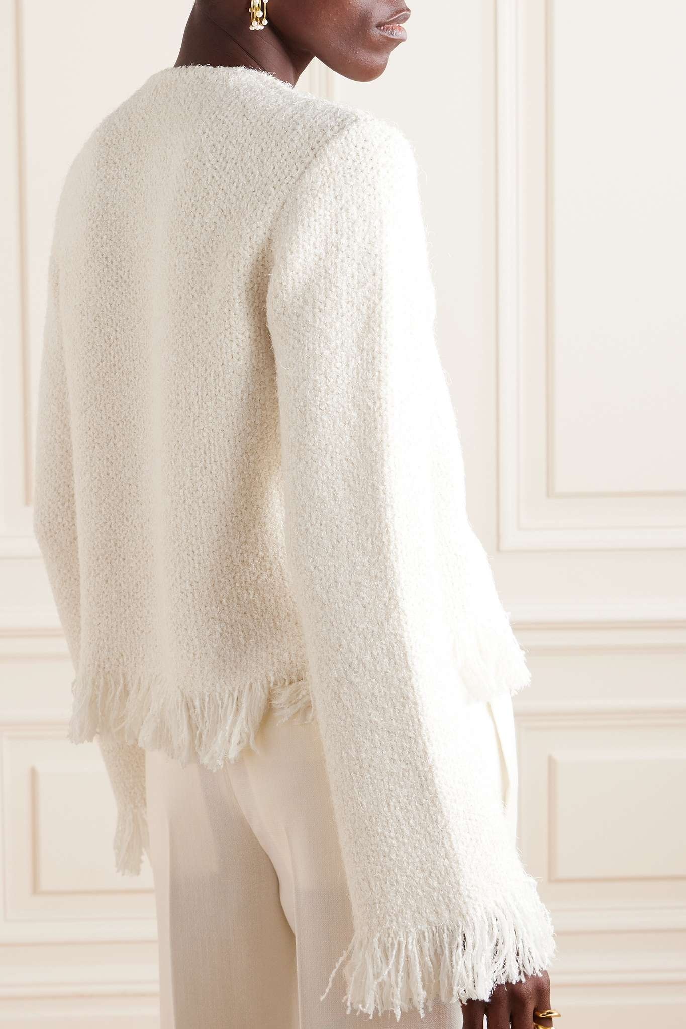 Frayed wool-blend bouclé-tweed jacket - 3