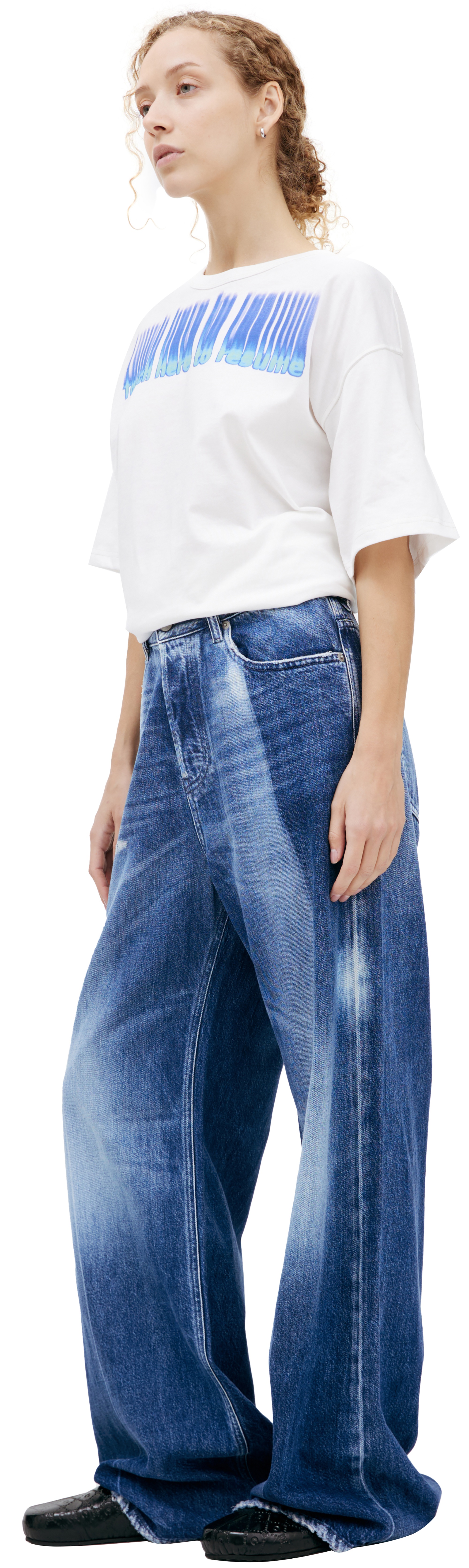 WIDE LEG JEANS WITH PATCH - 2