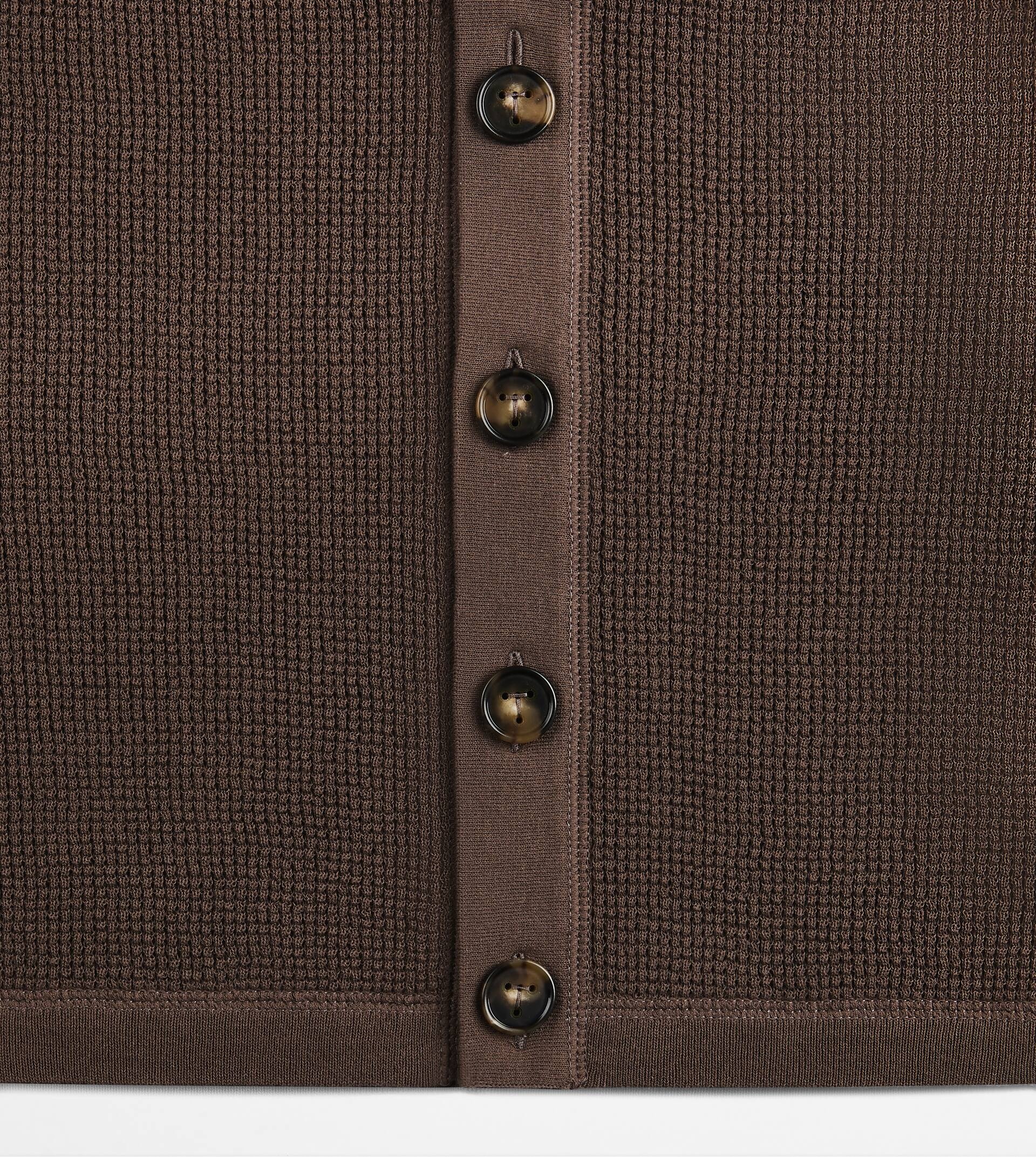 CARDIGAN IN COTTON KNIT - BROWN - 8