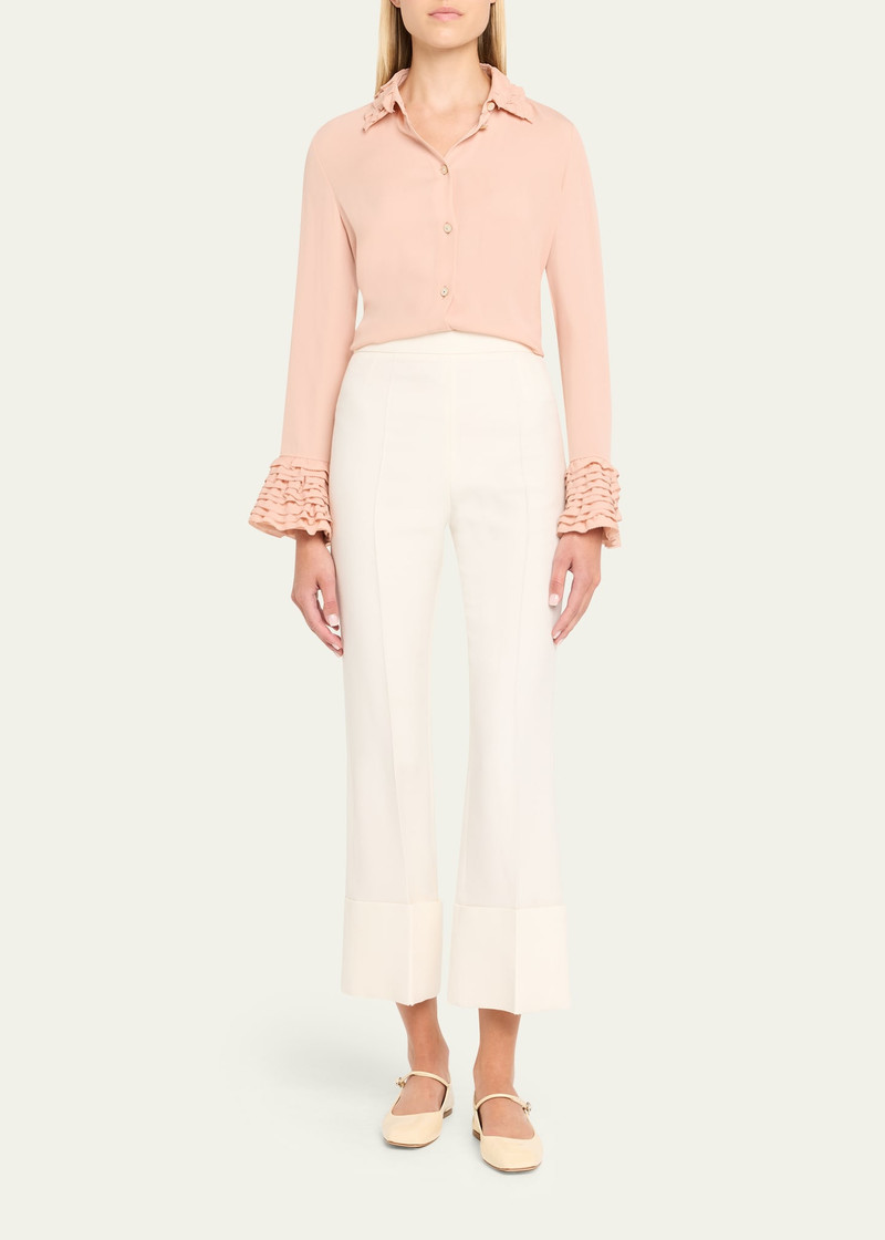 Valentino Crepe Kickflare Crop Trousers outlook