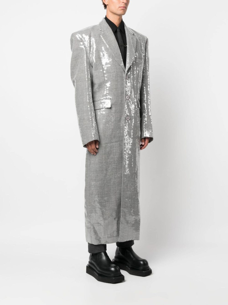 sequin-embellished checked coat 4